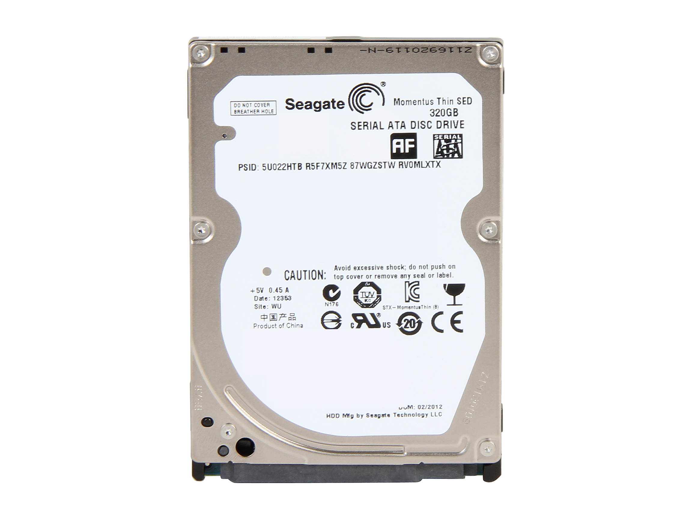Seagate Momentus Thin ST320LT009 320GB 7200 RPM 16MB Cache SATA 3.0Gb/s 2.5" Internal Notebook Hard Drive Bare Drive
