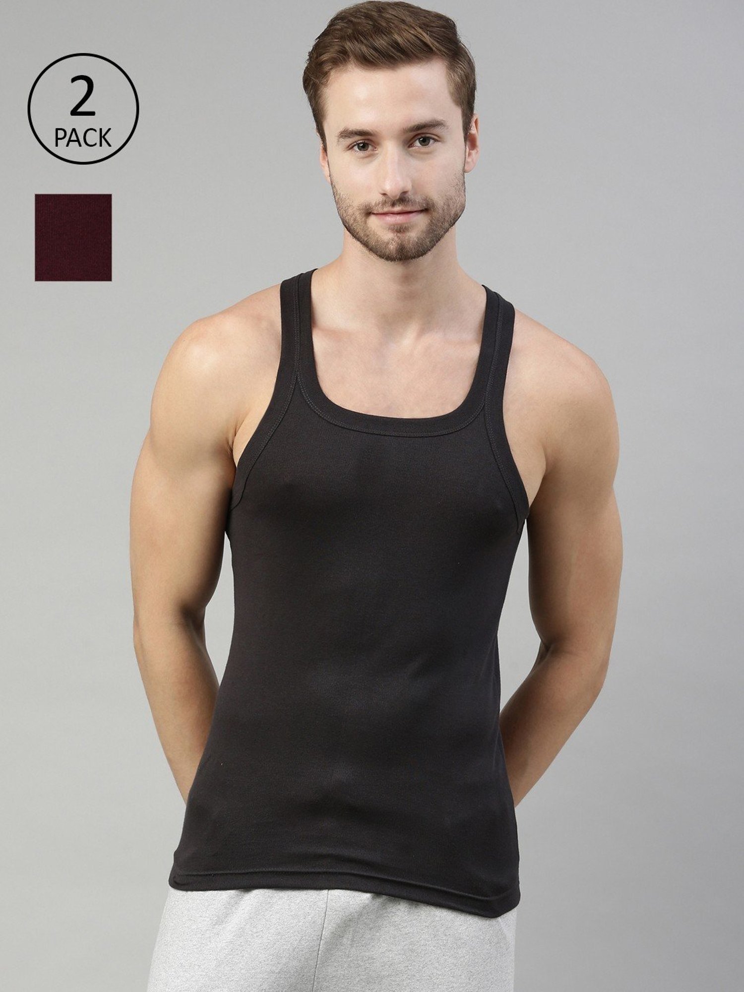 Dixcy Scott Originals Multi Cotton Regular Fit Vest - Pack Of 2