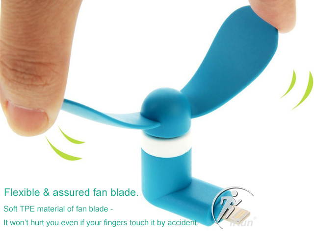 Portable Handheld Electric Hand Fan 2in1 Lightning 8Pin w/Micro USB Mini Cooler Fan for iPhone 7 6 Plus 5 Series /Samsung s7 s7 Edge S6 S6 Edge and more Android Phones - White