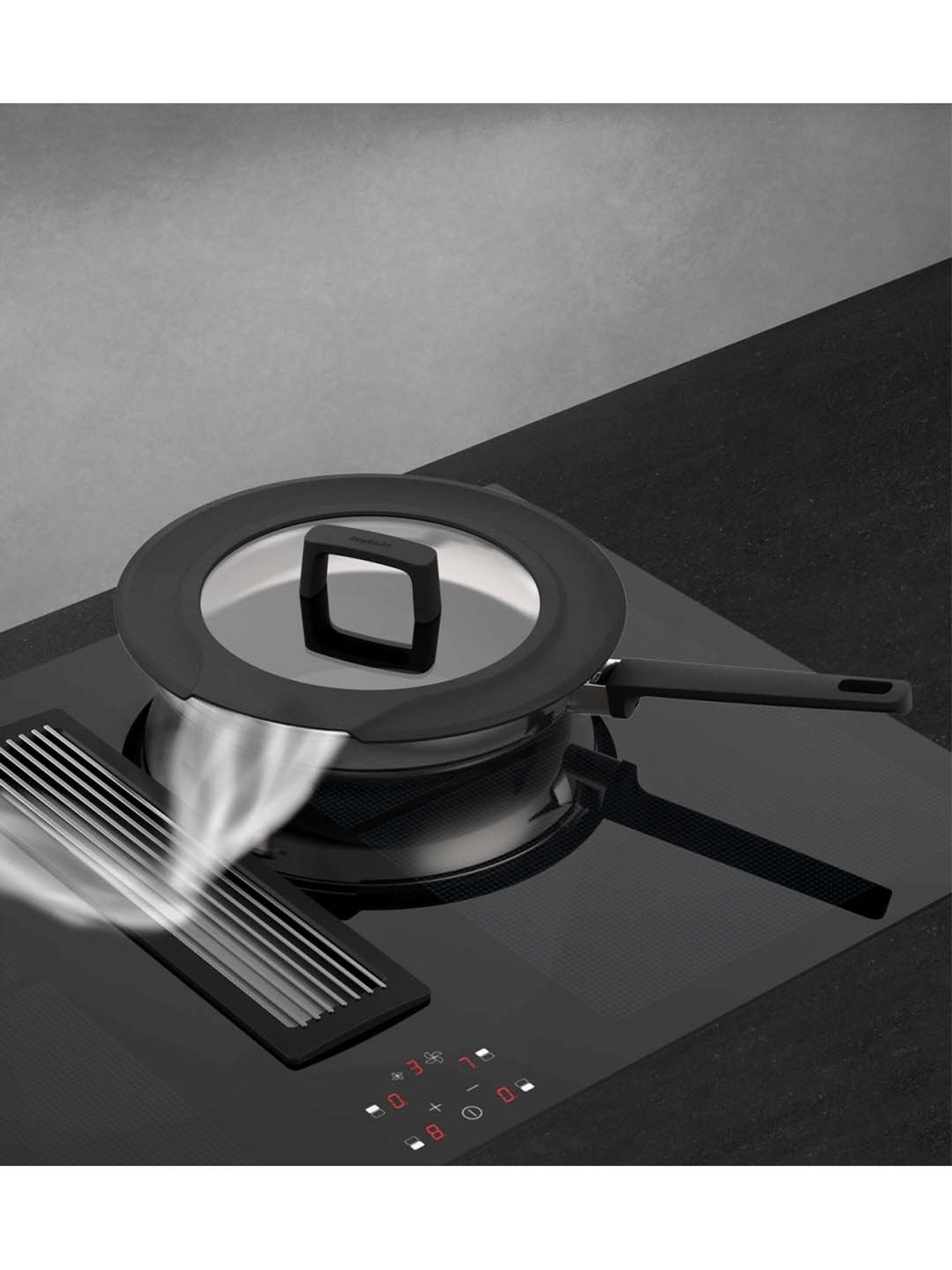 BergHOFF Gem Silver Stainless Steel Fry Pans with Lid - Set of 2