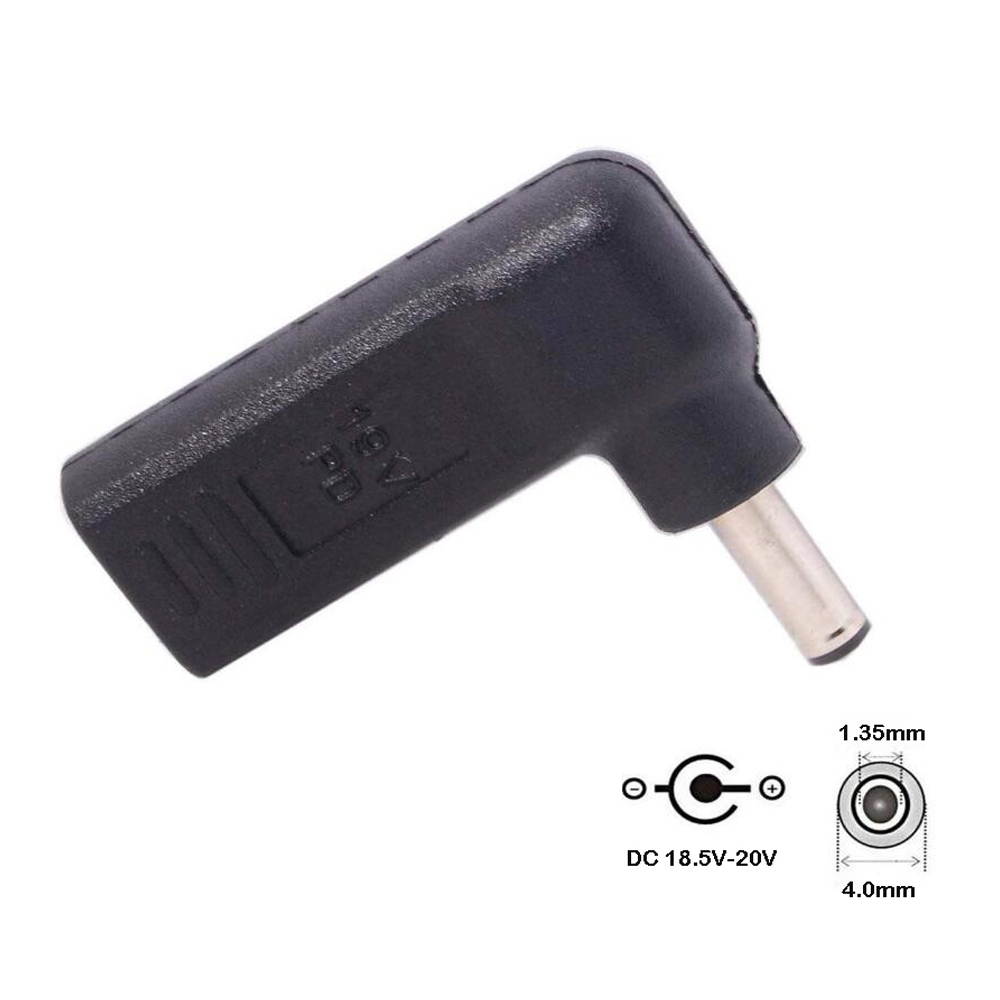 Laptop Adapter Connector Tip Converter USB 3.1 Type C Female to 4.0x1.35mm DC Tip Power Jack for Asus 65W or below laptops