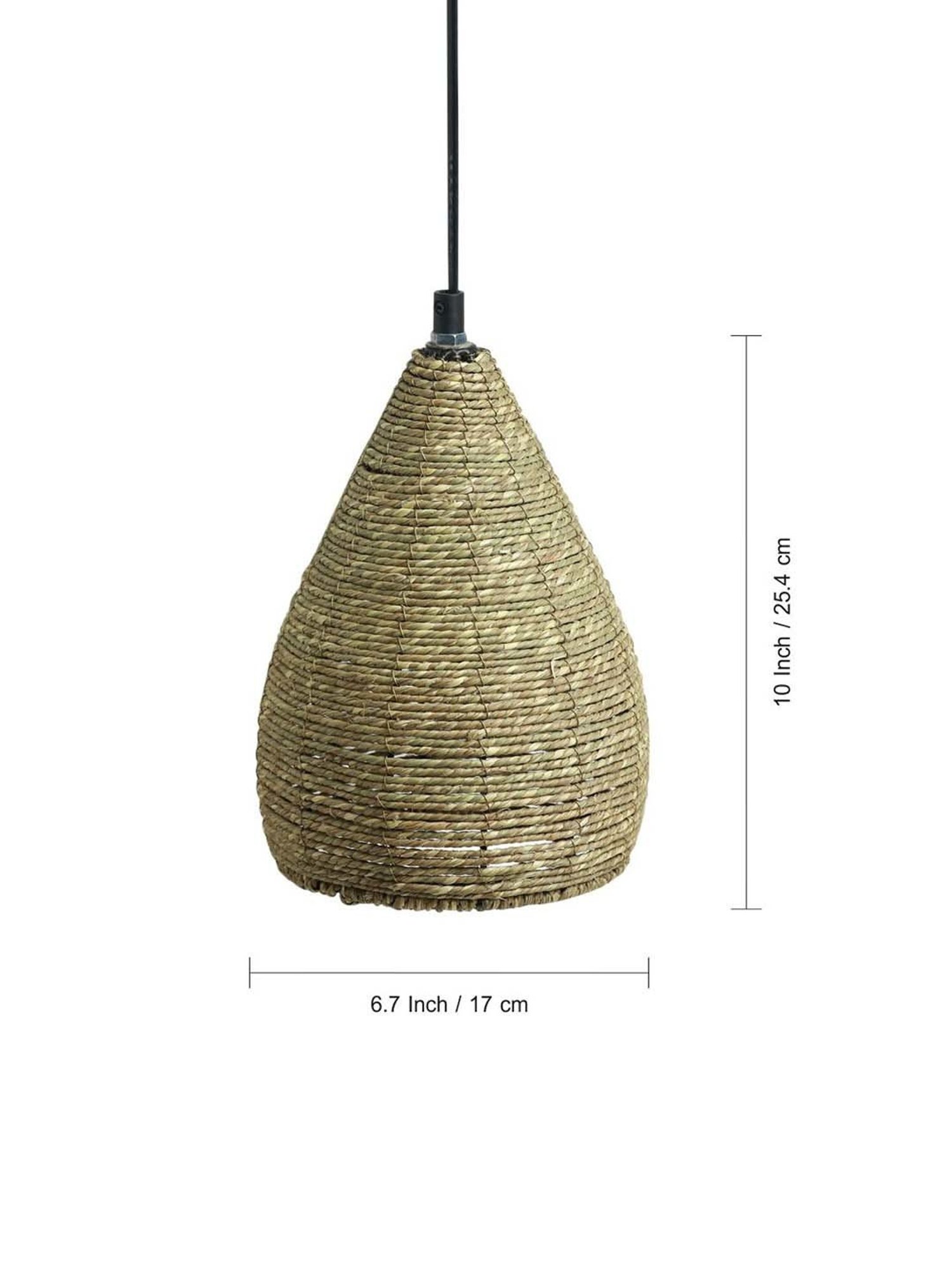 ExclusiveLane Marvels Beige Jute Handwoven Hanging Pendant Lamp