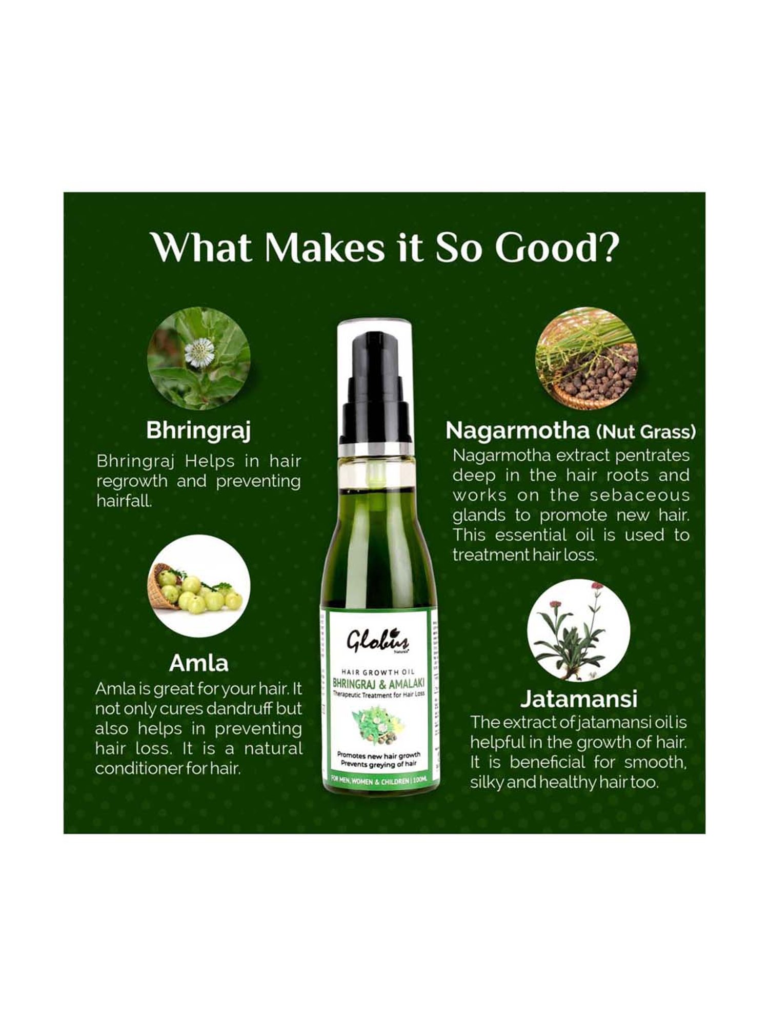 Globus Naturals Bhringraj & Amalaki Hair Growth Oil - 100 ml