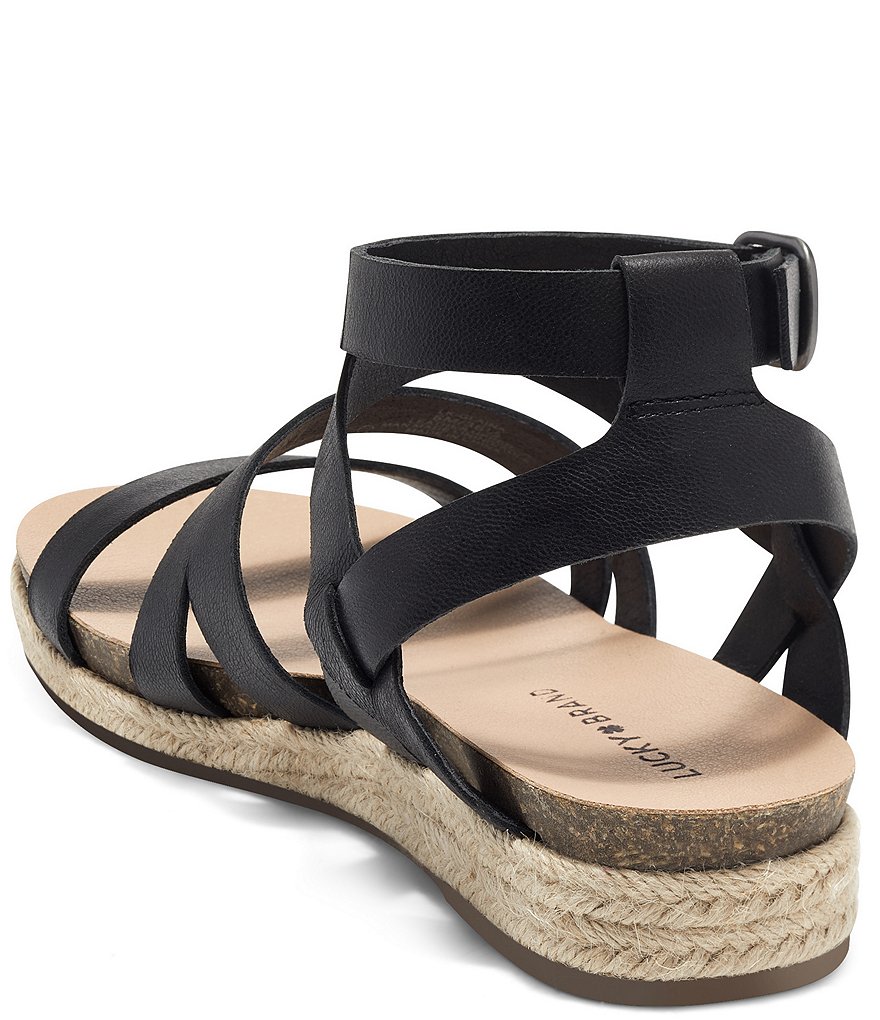 Lucky Brand Glaina Leather Espadrille Sandals