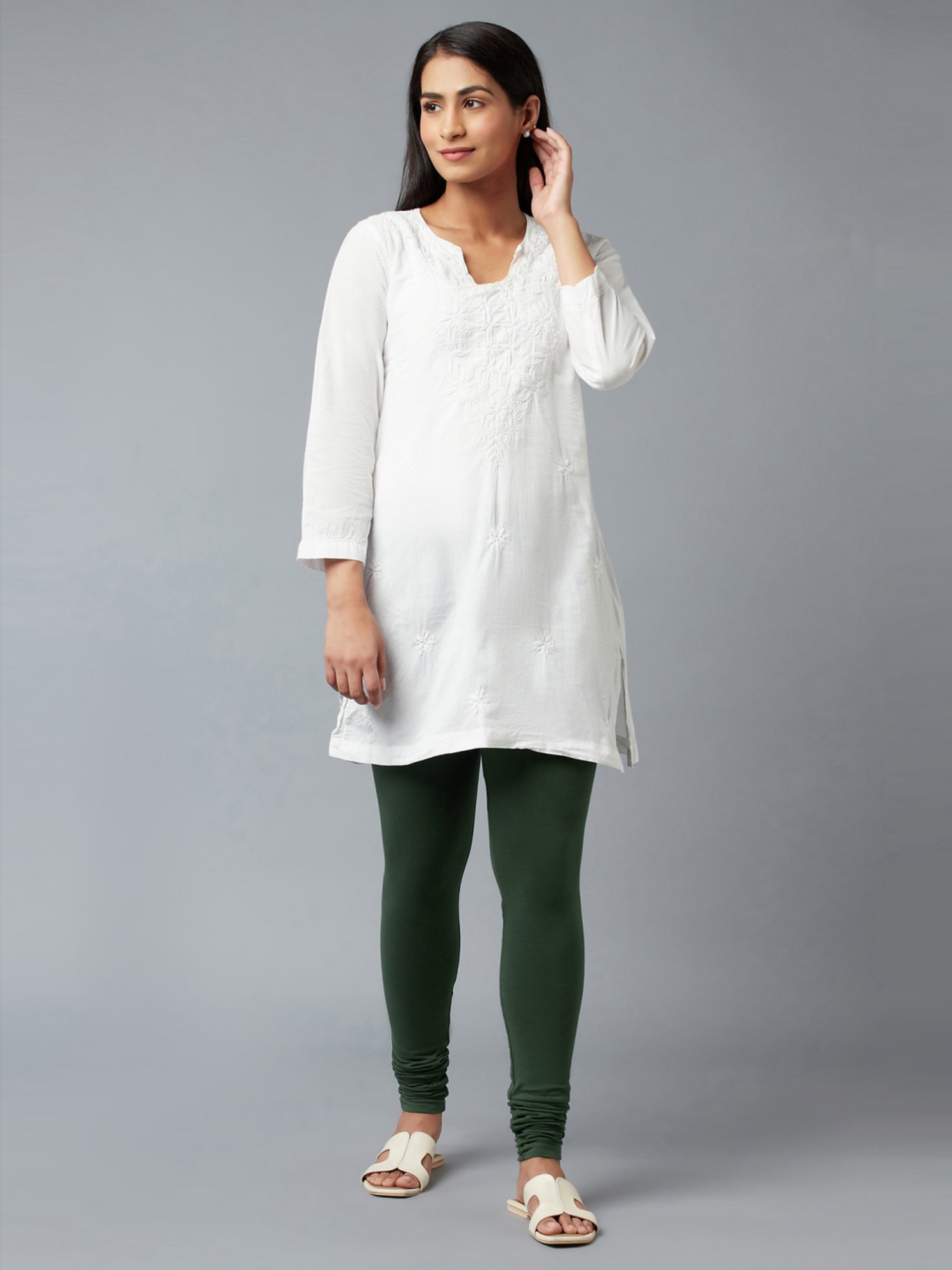 Elleven from Aurelia Green Cotton Churidar