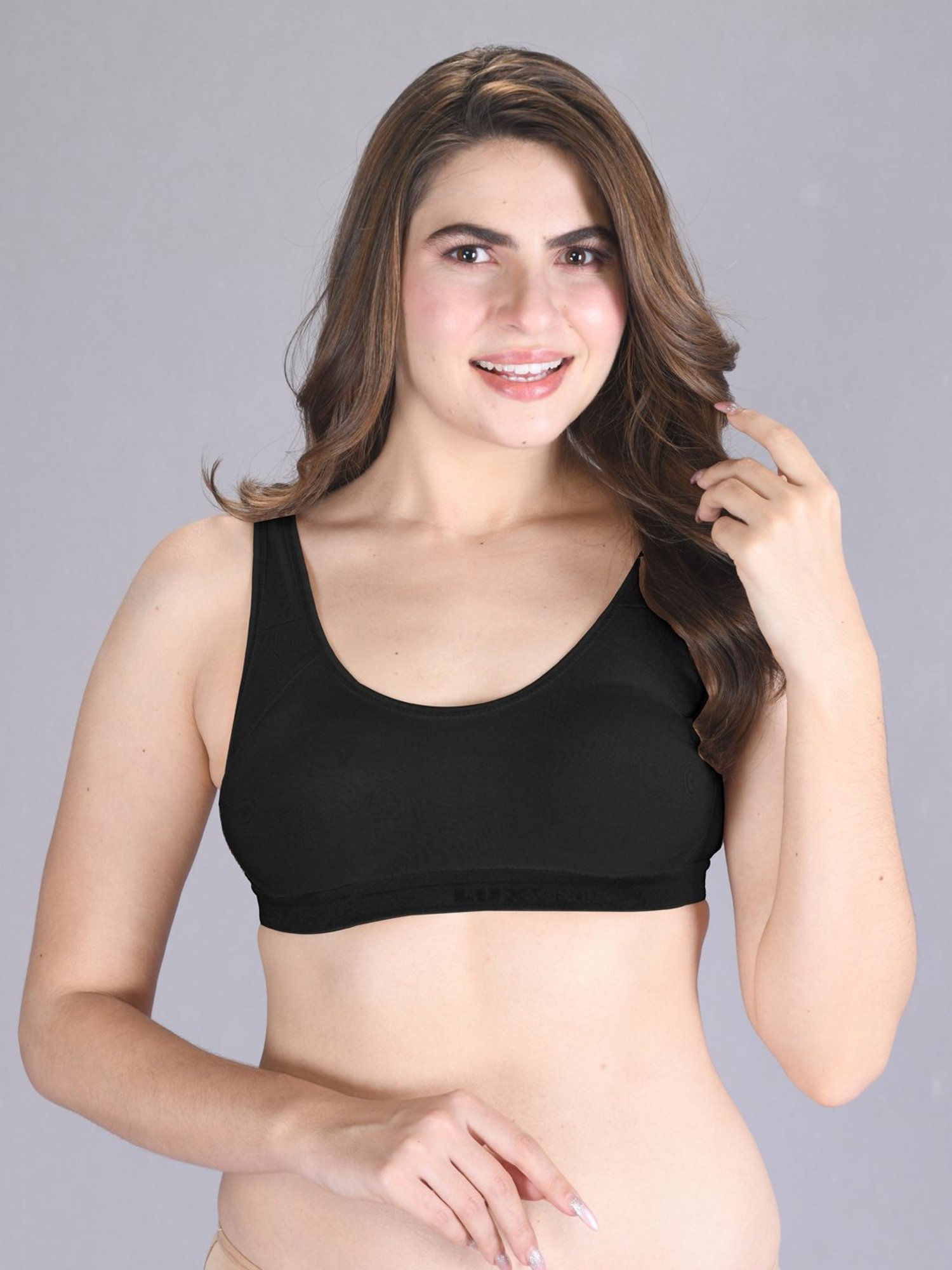 Lux Venus Black Full Coverage Non-Wired Sports Bra