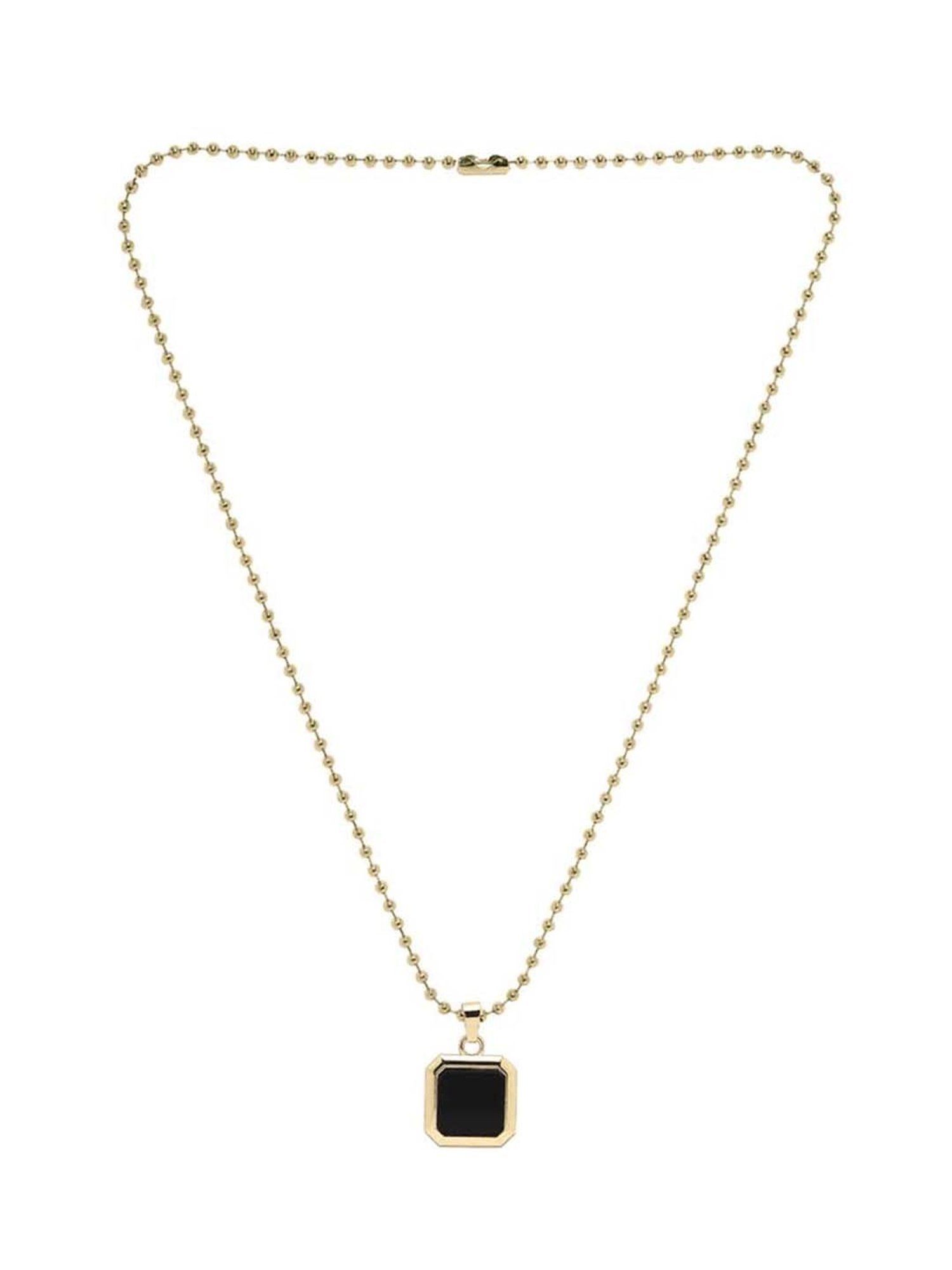 Bold By Priyaasi Men's Gilded Chain with Black Pendant