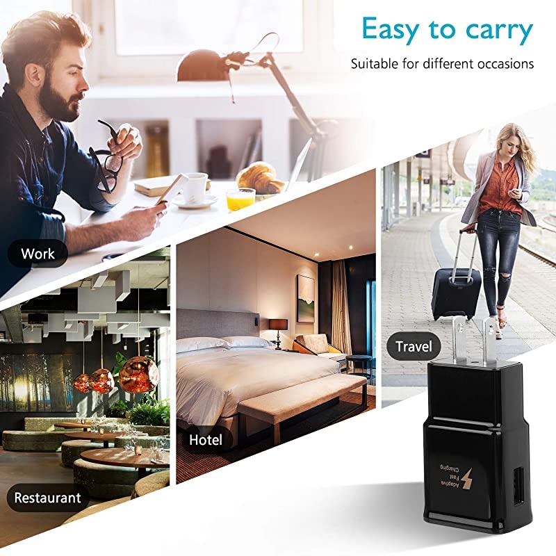 Fast Wall Charger Adapter Compatible Samsung Galaxy S10 S9 S8 EdgePlusActiveNote 9Note 8c9proLG G5 G6 G7 V20 V30 ThinQ Plus EPTA with USB Type C to A Cable Cord