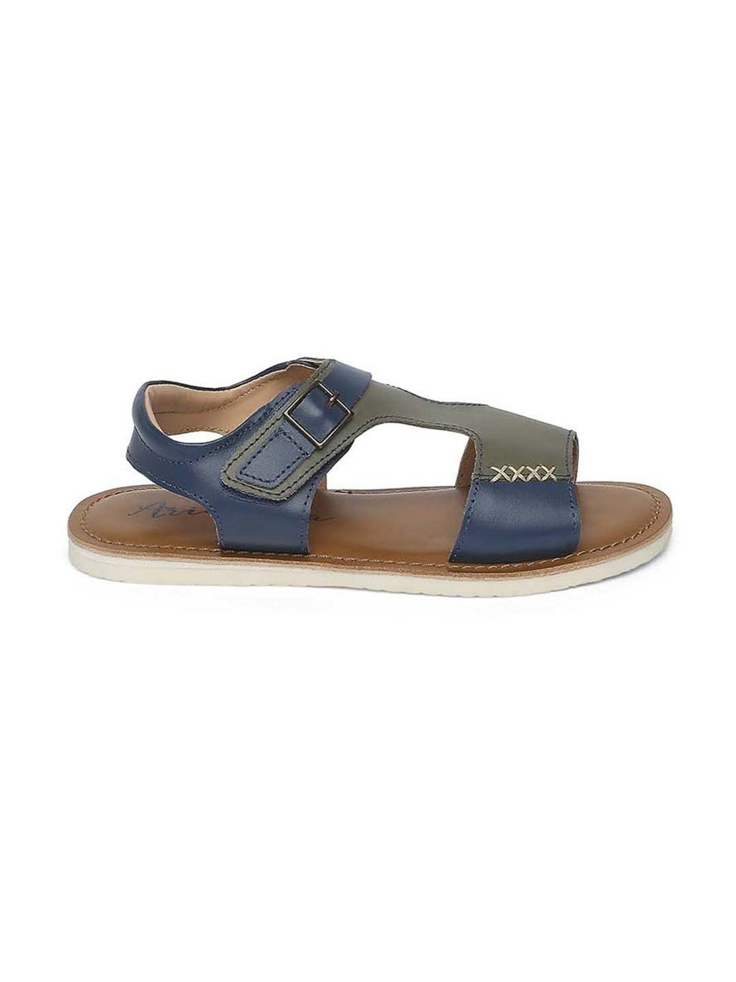 Aria Nica Kids Steve Olive & Blue Casual Sandals