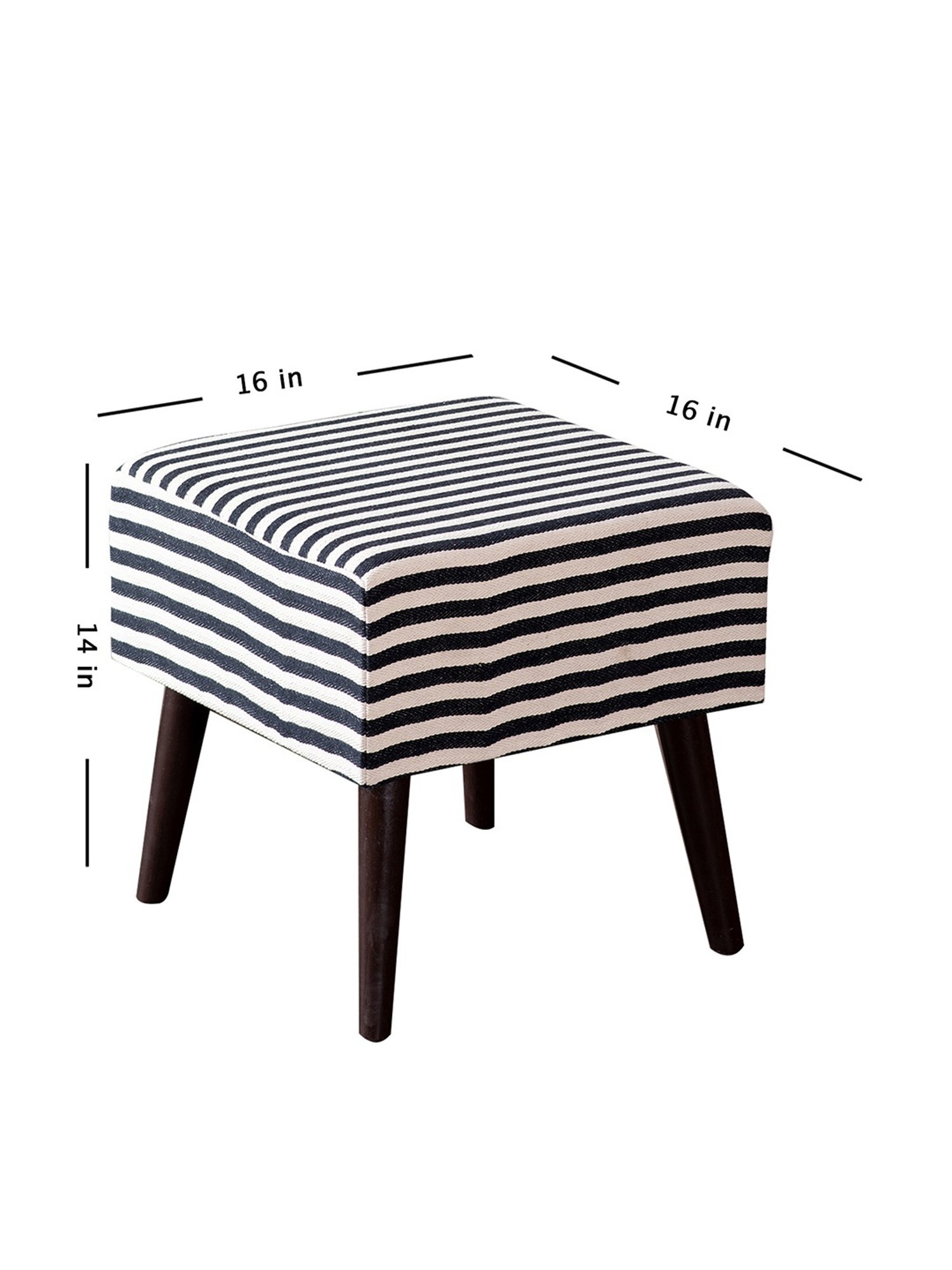 Nestroots Printed Black Cotton Canvas Center Benche - Set of 2