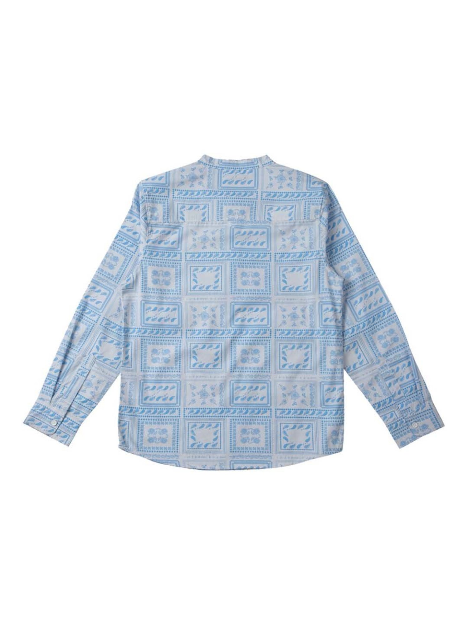 Allen Solly Junior Boys Blue & White Printed Full Sleeves Shirt