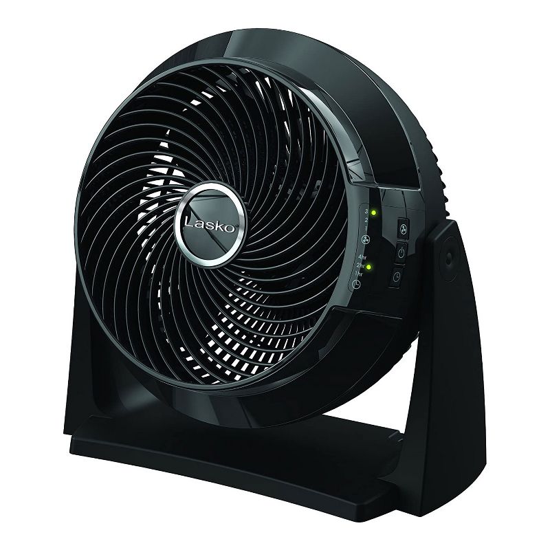 Lasko 3637 Air Flexor Remote Control 3-Speed High Velocity Standing Pivoting Floor Fan with Wall Mount, 7 Hour Timer, and Removable Front Grill, Black