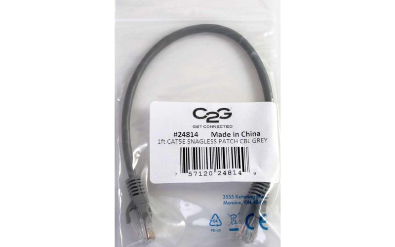 C2G 10ft Cat5e Snagless Unshielded (UTP) Network Patch Ethernet Cable-Gray - Category 5e for Network Device - RJ-45 Male - RJ-45 Male - 10ft - Gray