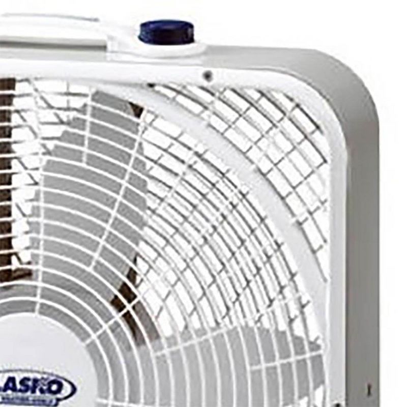Lasko 3720 20 Inch 3-Speed Quiet Weather-Shield Performance Box Fan with Easy Carry Handle for Doorways, Windows and Home Rooms, White
