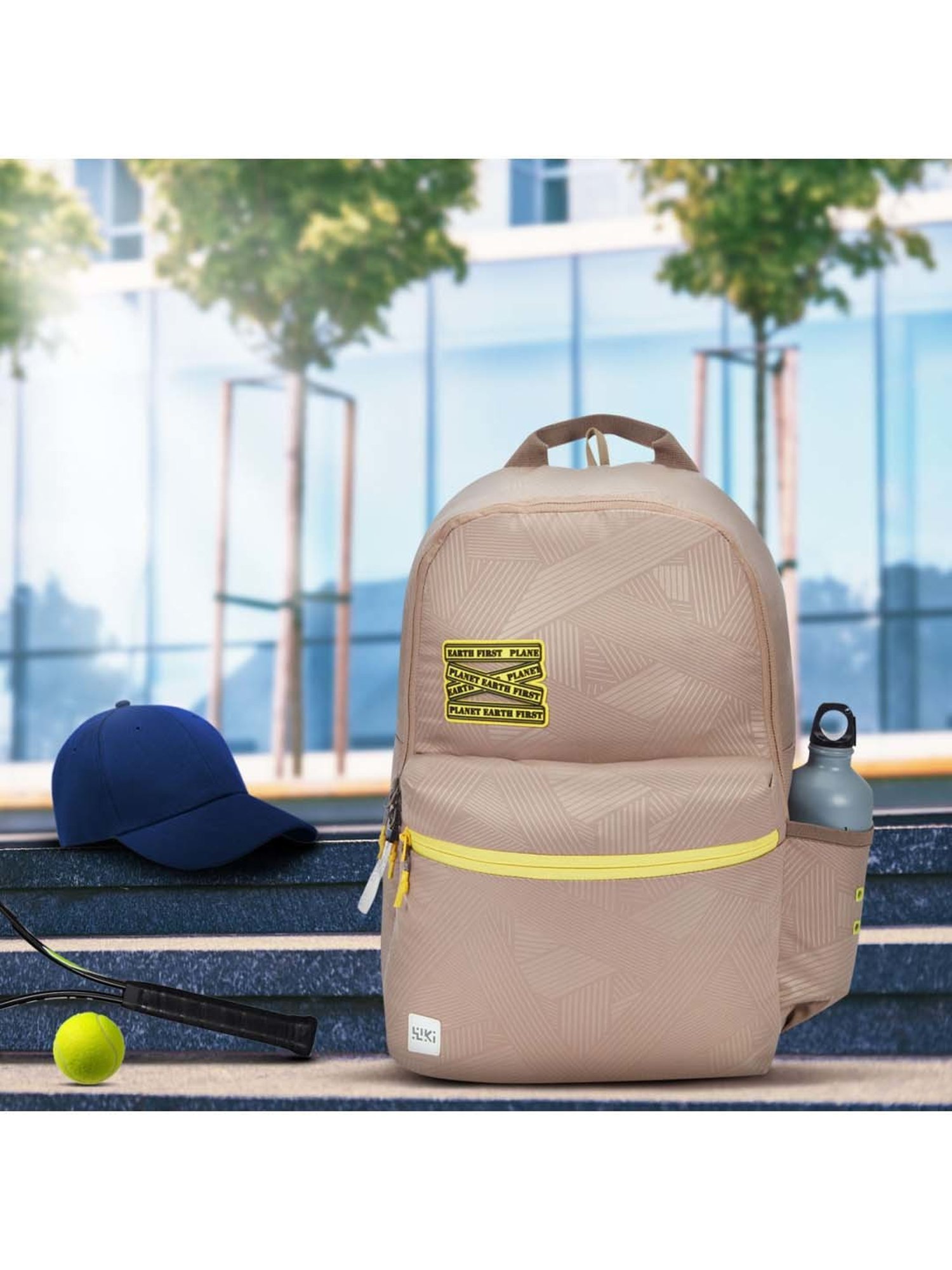 Wiki 18.5 Ltrs Beige Medium Backpack