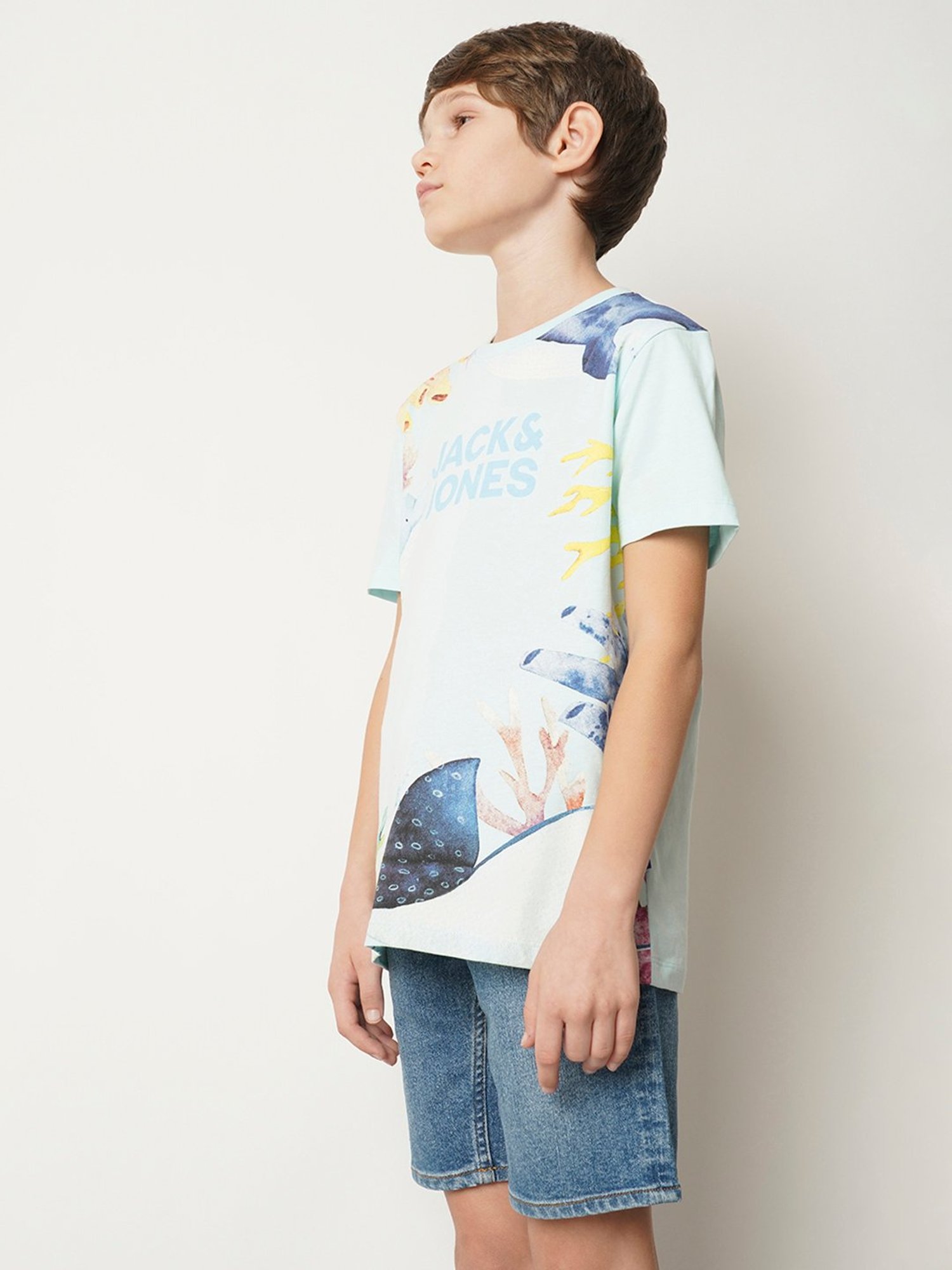 Jack & Jones Junior Light Blue Printed T-Shirt