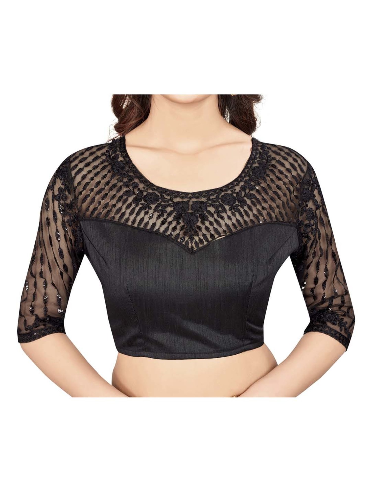 Saree Mall Green Embroidered Saree With Unstitched Blouse