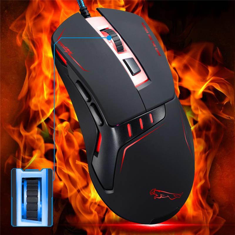 Professional USB Wired 5500DPI Resolution 6 Buttons Mouse Support LED Gaming Mouse For PC Laptop Retail Package