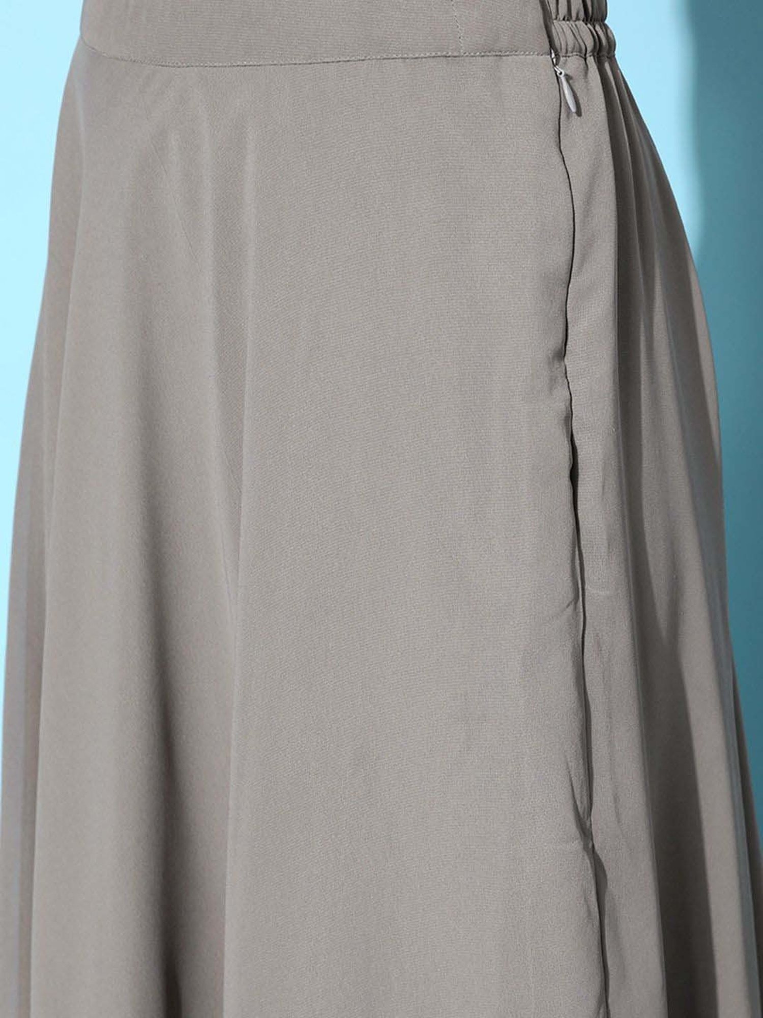 Libas Grey Plain Lehenga Choli Set With Dupatta