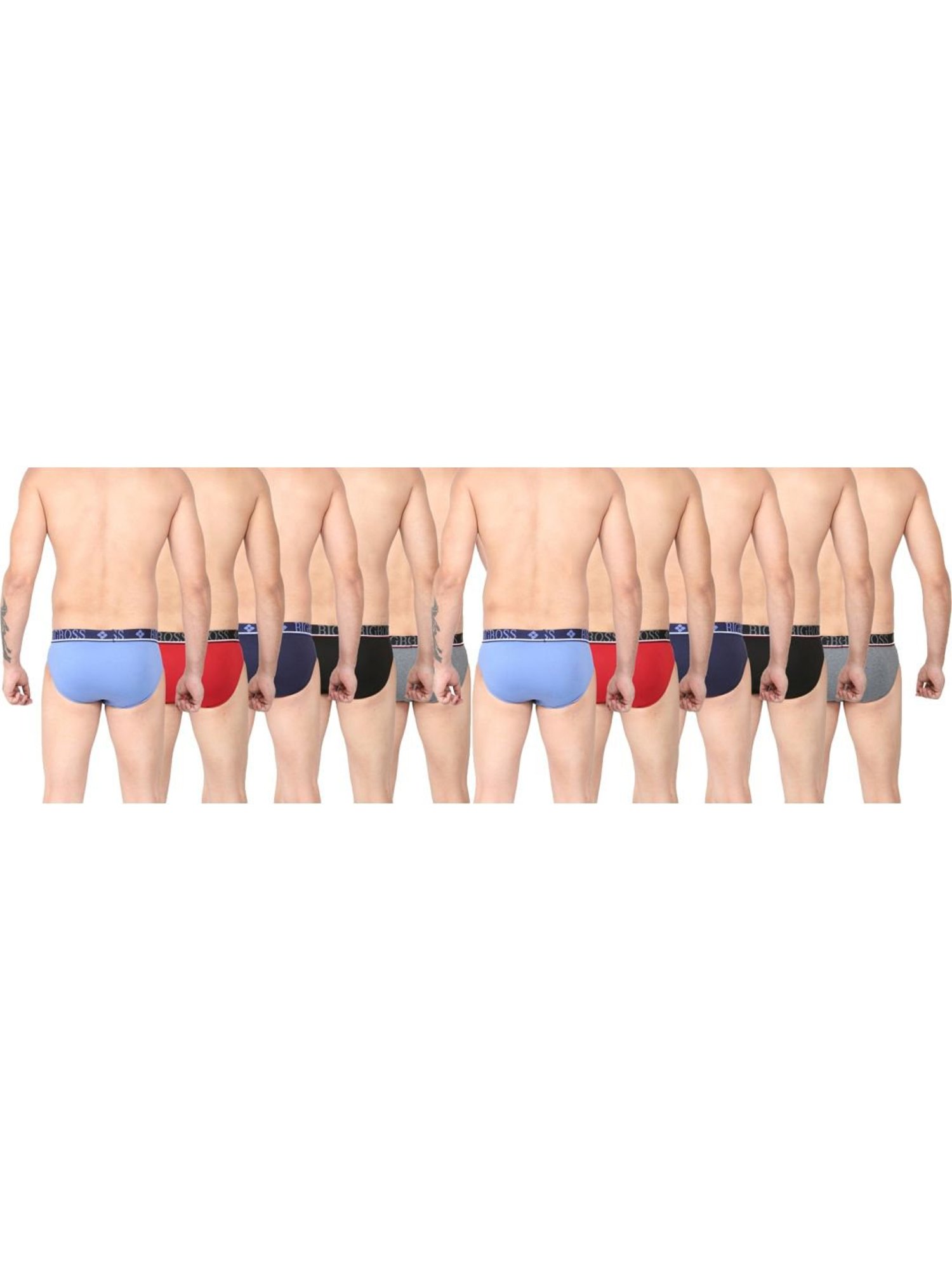 Dollar Bigboss Multicolored Cotton Regular Fit Briefs (Pack of 10)