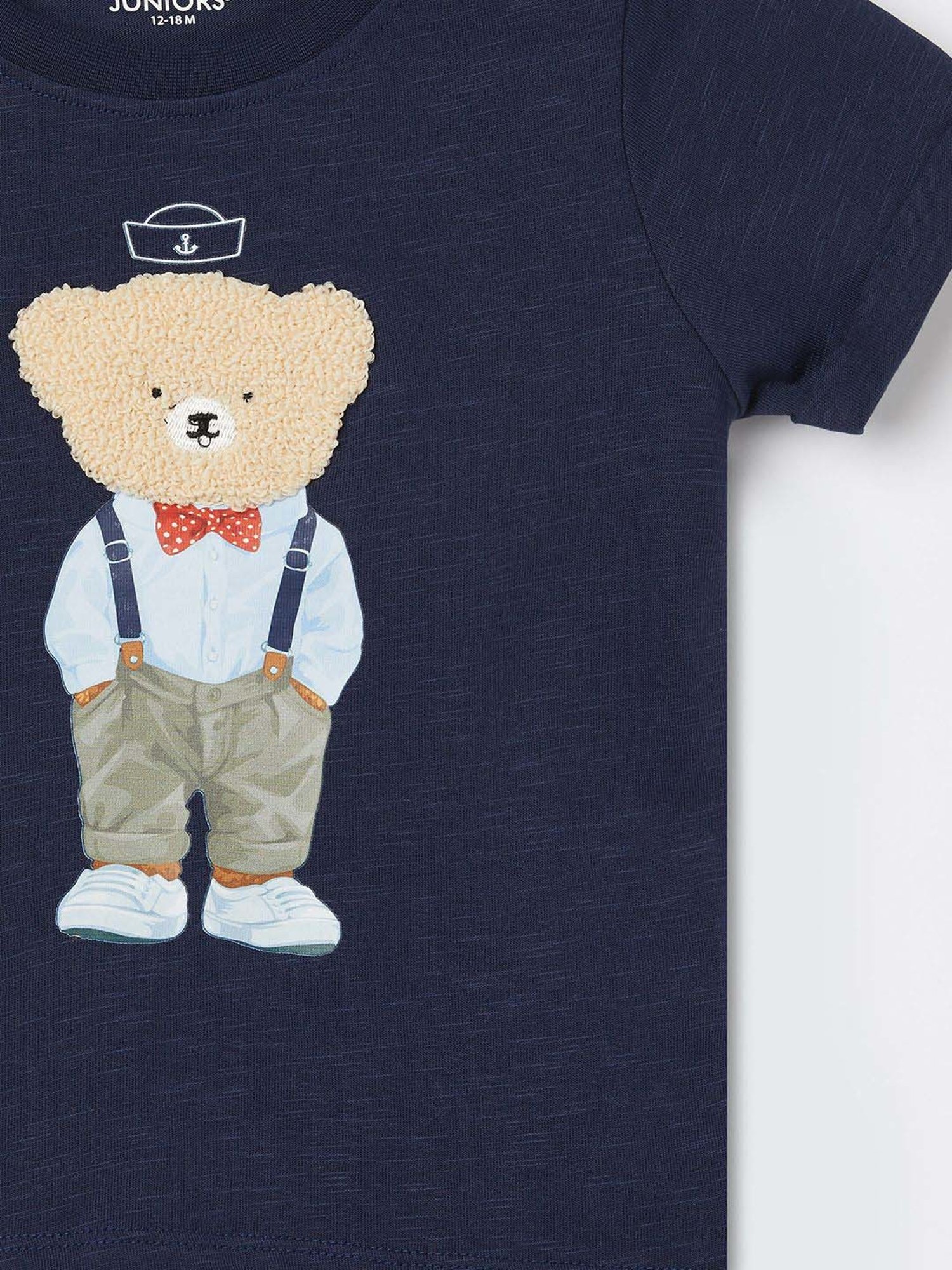 Juniors by Lifestyle Boys Blue Cotton Embroidery T Shirt