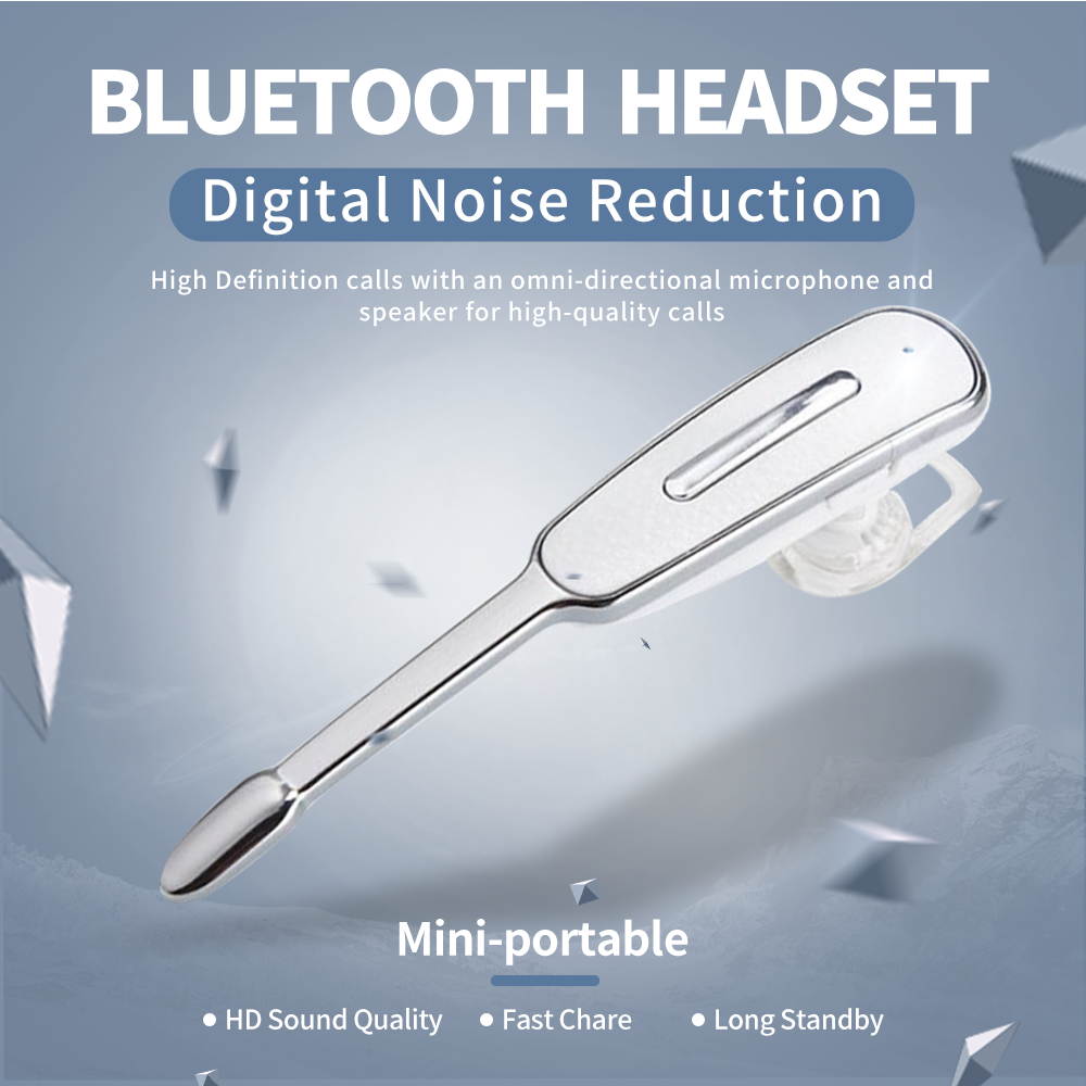 SWCT02W Bluetooth Headset,Hands-Free Bluetooth Earpiece Headphones for Cell Phones, Noise Cancelling Wireless Earpieces w/Mic for Business/Driving/Office, Compatible with iPhone/Samsung/Android