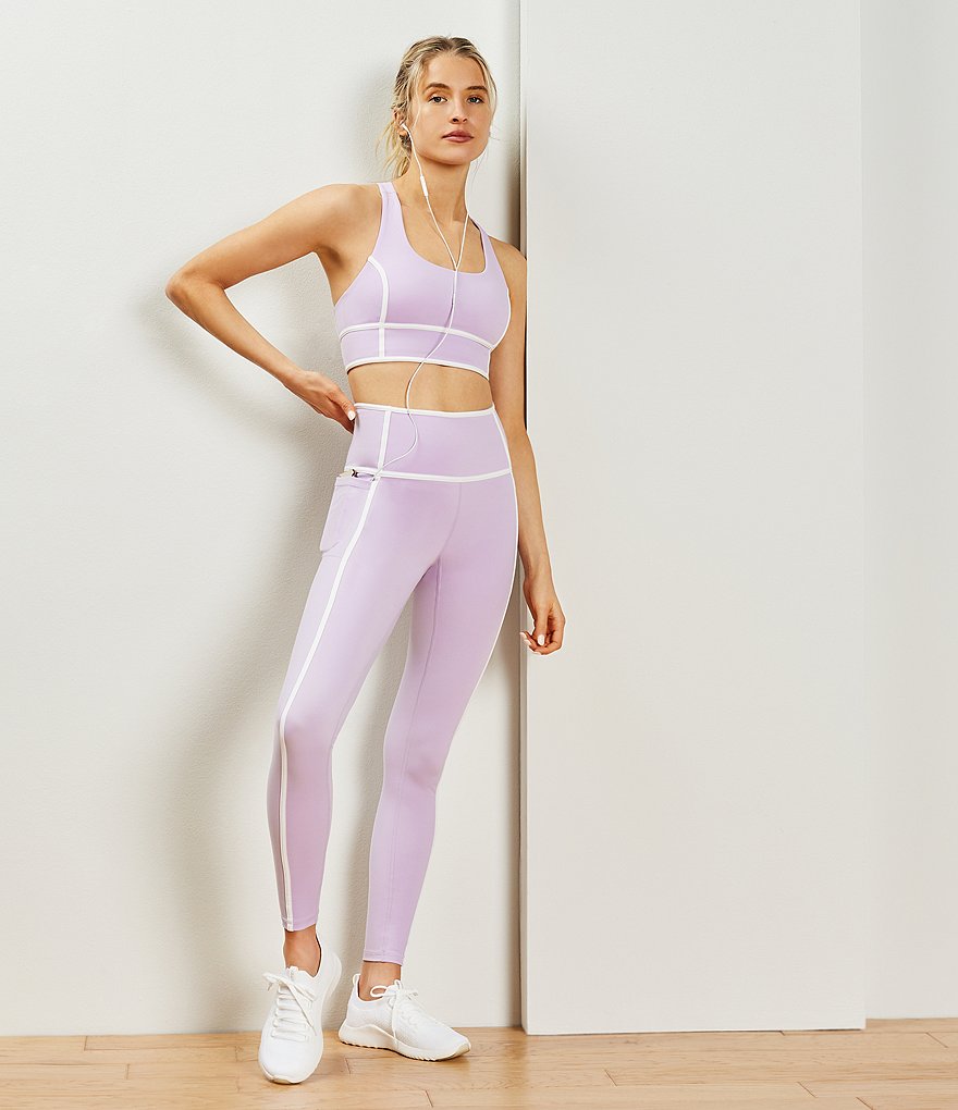 Antonio Melani Action Long Line Medium Impact Contrast Trim Sports Bra