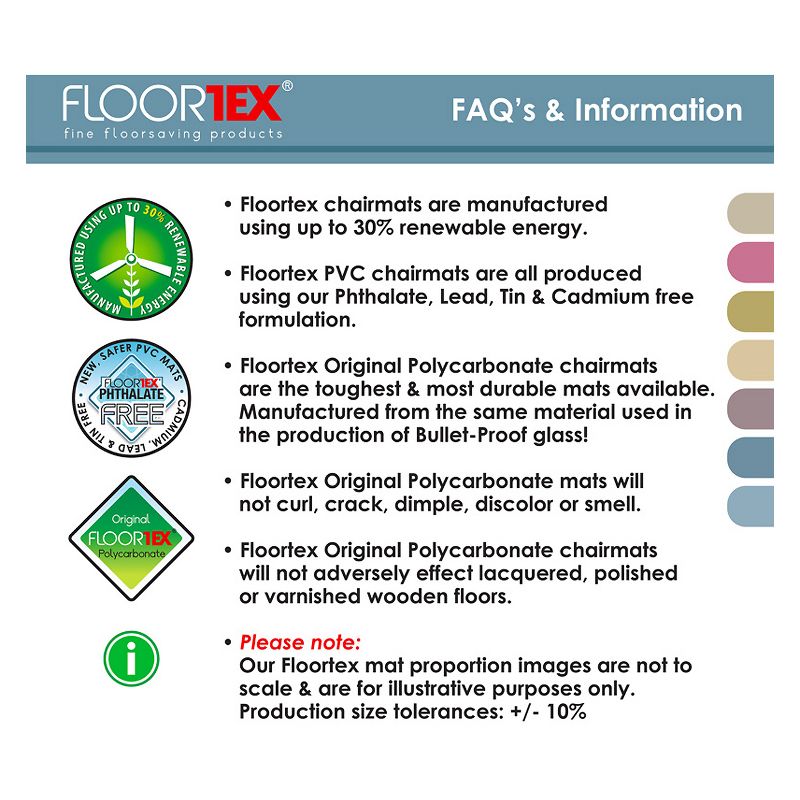 45"x53" Rectangular Chair Mat for Hard Floor - Cleartex