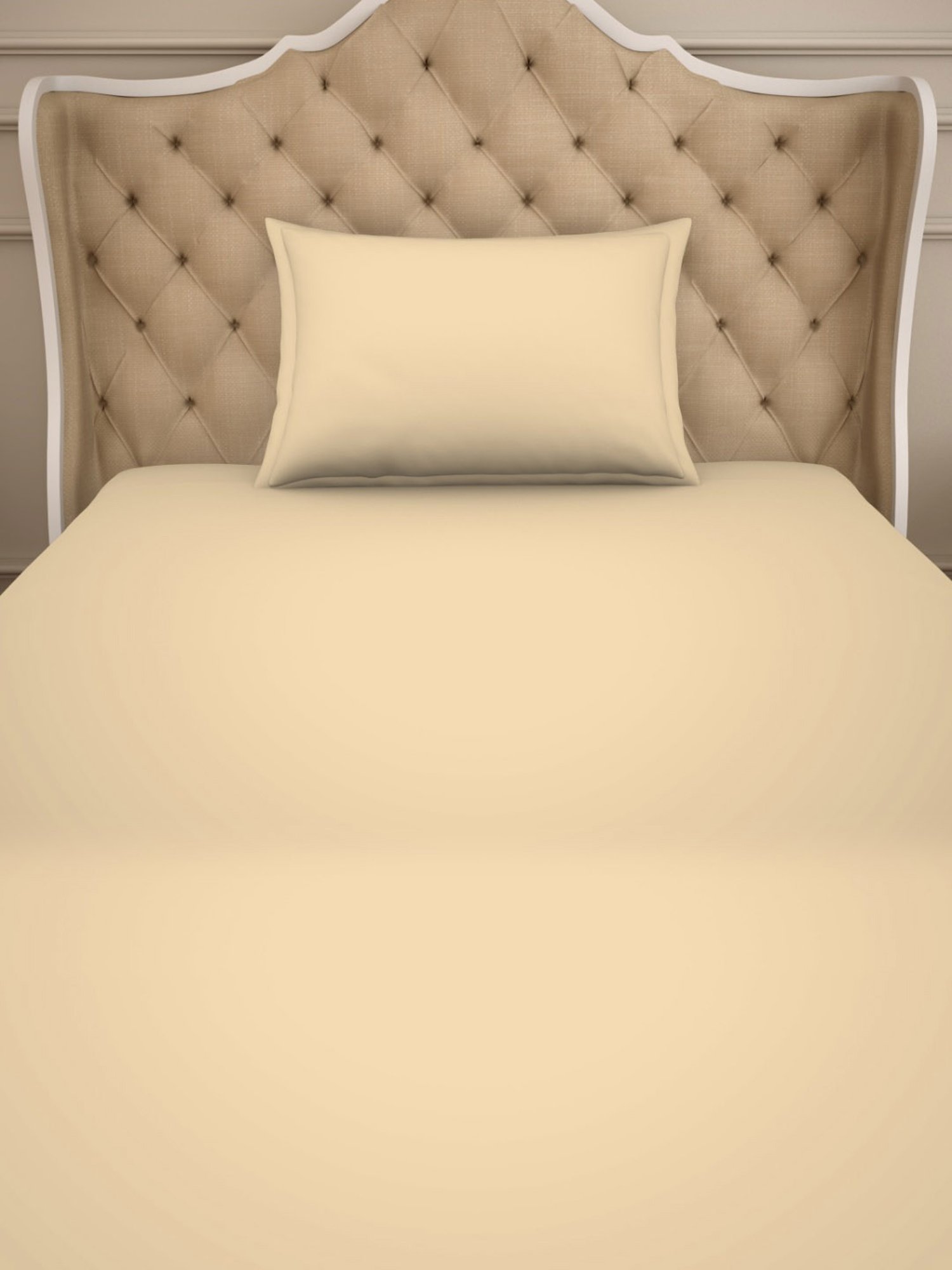 Welspun Restora Solid Light Orange 150 TC Cotton Single Bed Sheet with 1 Pillow Cover