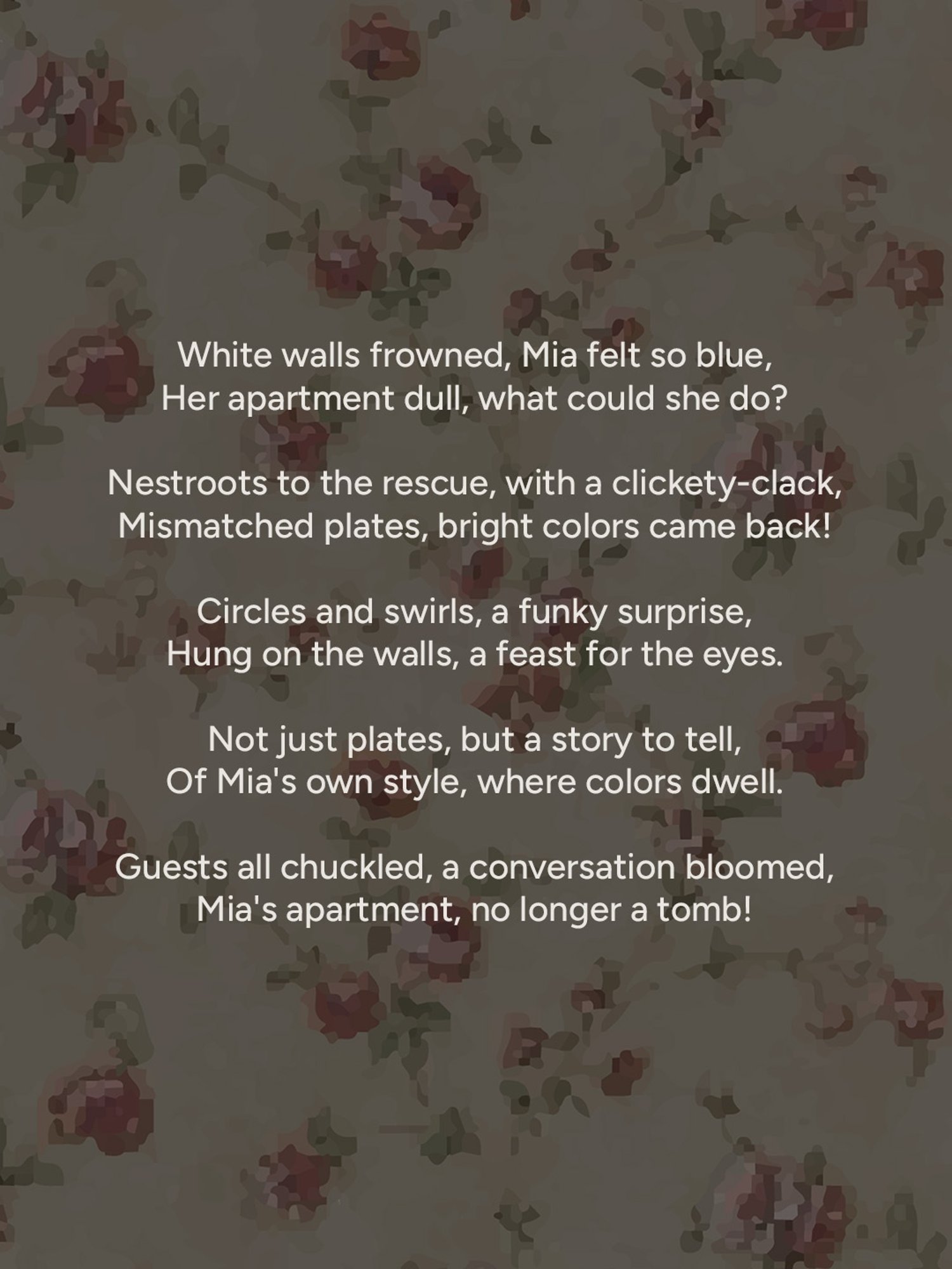 Nestroots English Dainty Flower Multicolor Porcelain Wall Plate