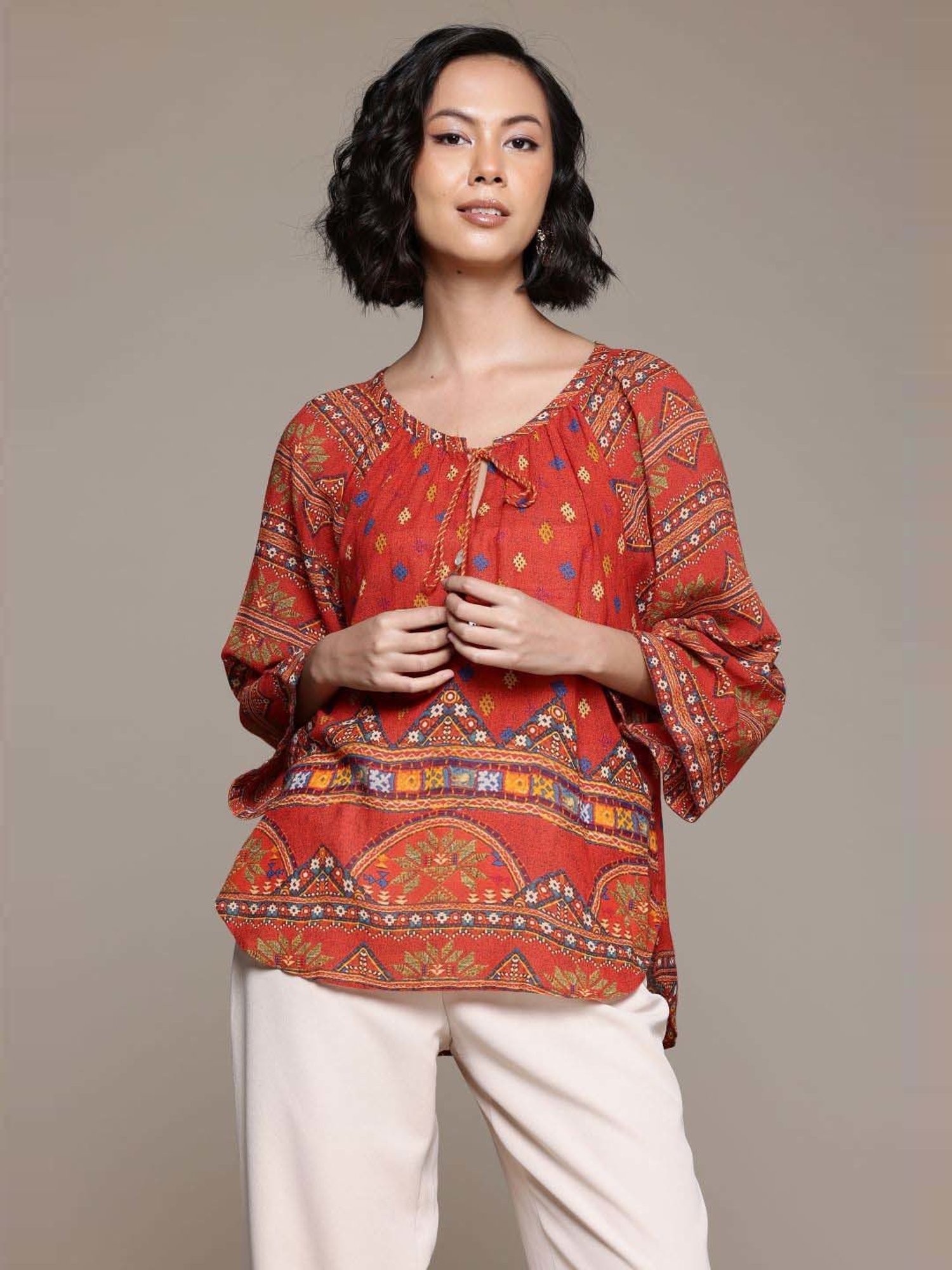 AARKE RITU KUMAR Orange Printed Top