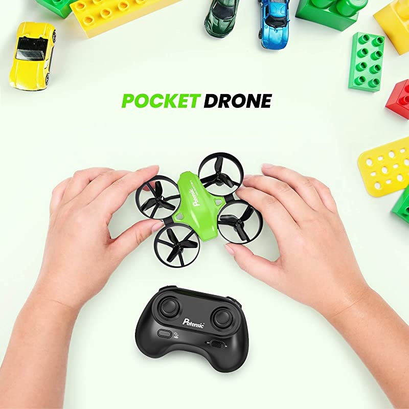 Upgraded A20 Mini Drone Easy to Fly Drone for Kids and Beginners RC Helicopter Quadcopter with Auto Hovering Headless Mode Remote Control and 3 Batteries Green
