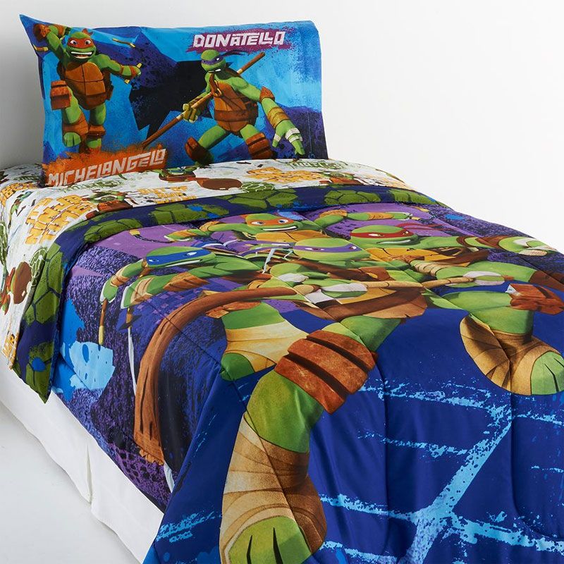3pc Twin Bed Sheet Set TMNT Turtle Power Bedding Accessories - Teenage Mutant Ninja Turtles..