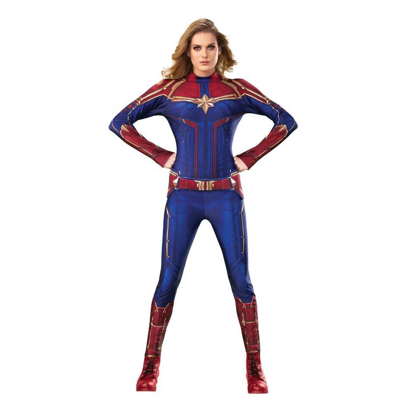 Kids' Captain Marvel Deluxe Halloween Costume - 8-10
