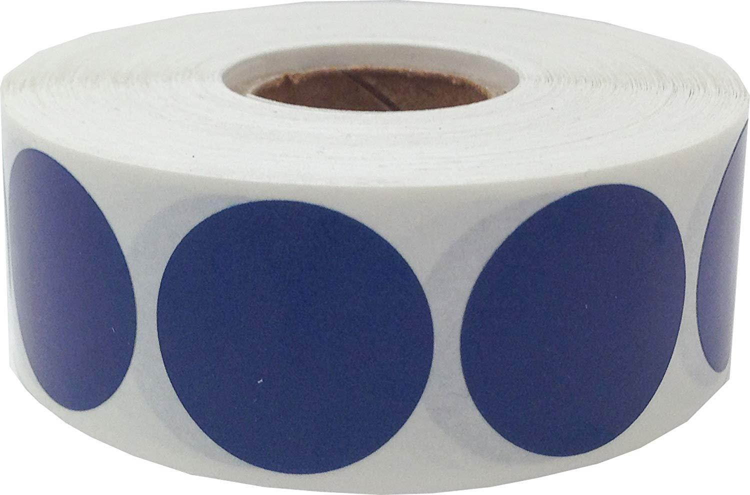 Navy Blue Circle Dot Stickers, 1 Inch Round, 500 Labels on a Roll