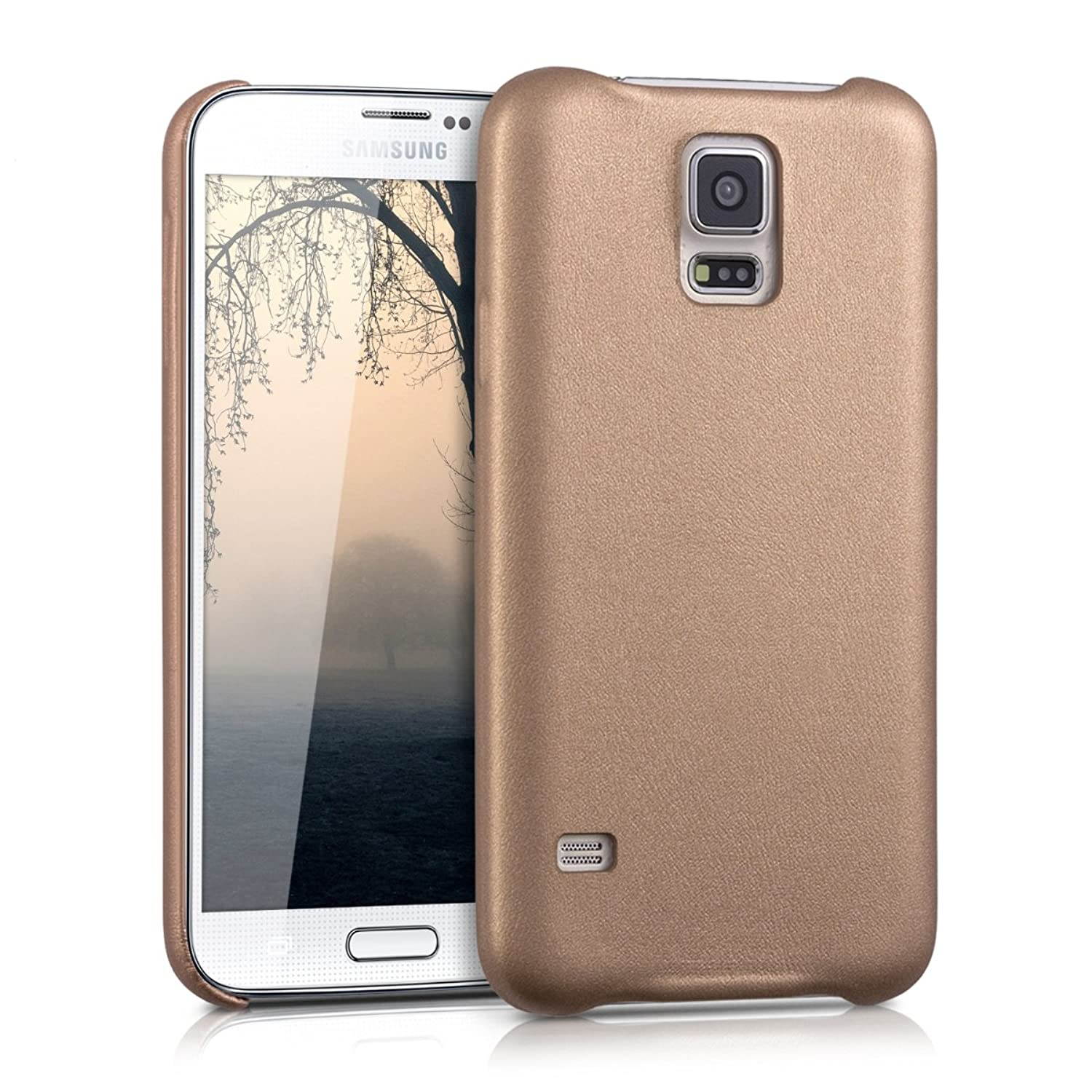 kwmobile Case Compatible with Samsung Galaxy S5 / S5 Neo - Soft Durable Shockproof PU Leather Smartphone Cover - Rose Gold