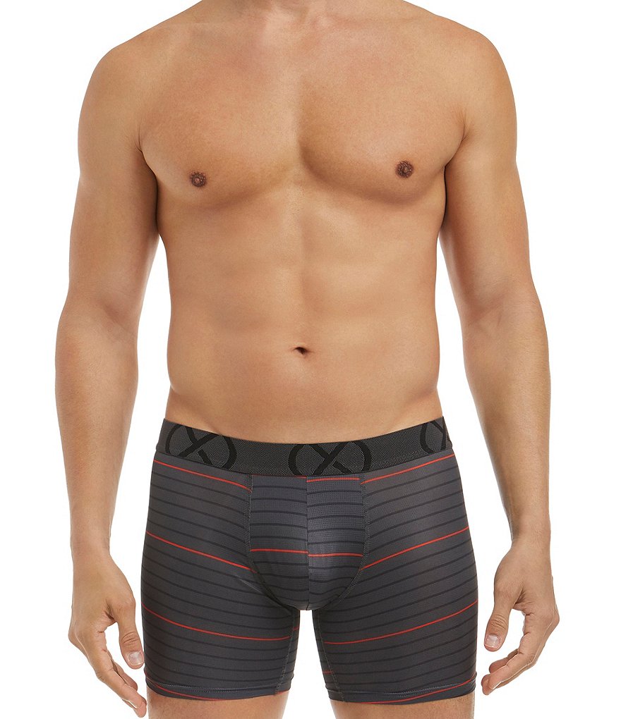 2(X)IST Sport Mesh Stripe Fiery Red Trunks 3-Pack