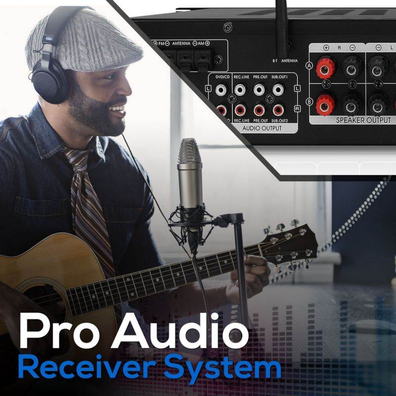 Fosi Audio 160W BL20C Bluetooth Antenna Power Amplifier Audio HiFi 2.1 Mini Class D Amp U-Disk Player For Home Passive Speaker