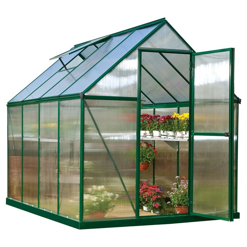 6'X8' Mythos Greenhouse - Green - Palram