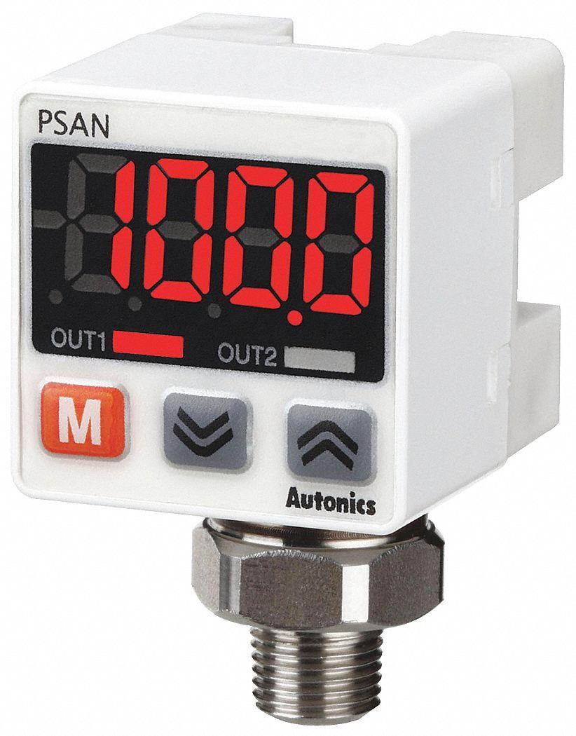 AUTONICS PSAN-1CPV-NPT1/8 Sensor, Pressure, Standard pressure, Connector Type, 0 to 1,000kPa, PNP open collector /1-5 VDC Out, Port NPT1/8, 12-24VDC..