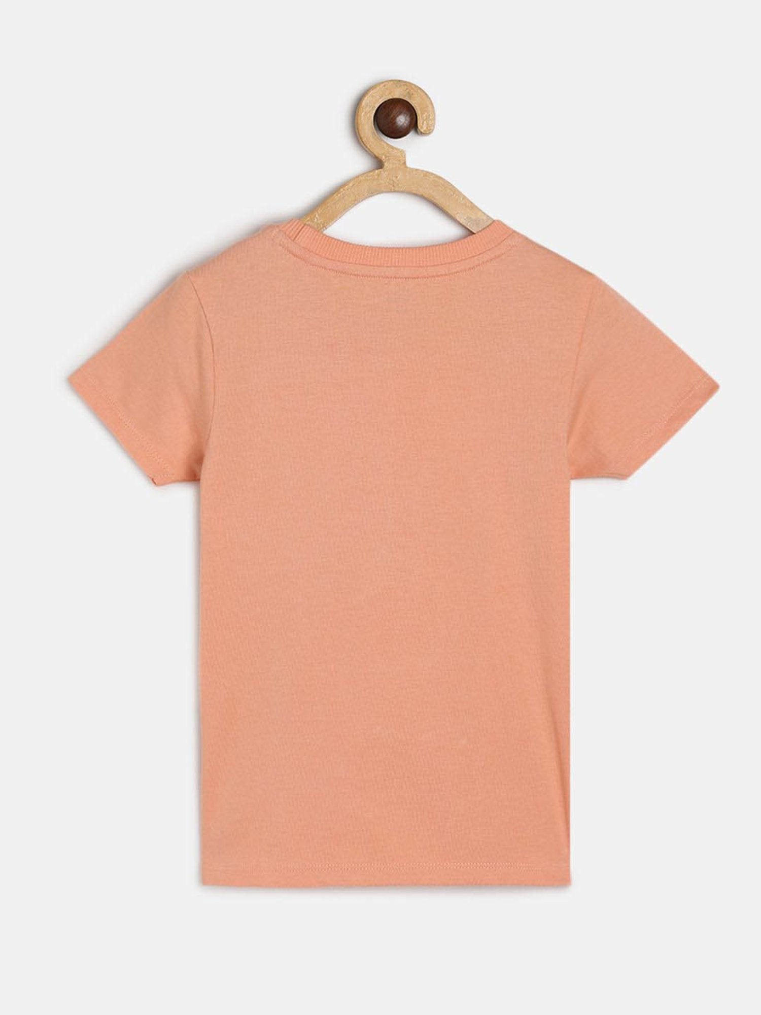 MINIKLUB Kids Peach Printed T-Shirt