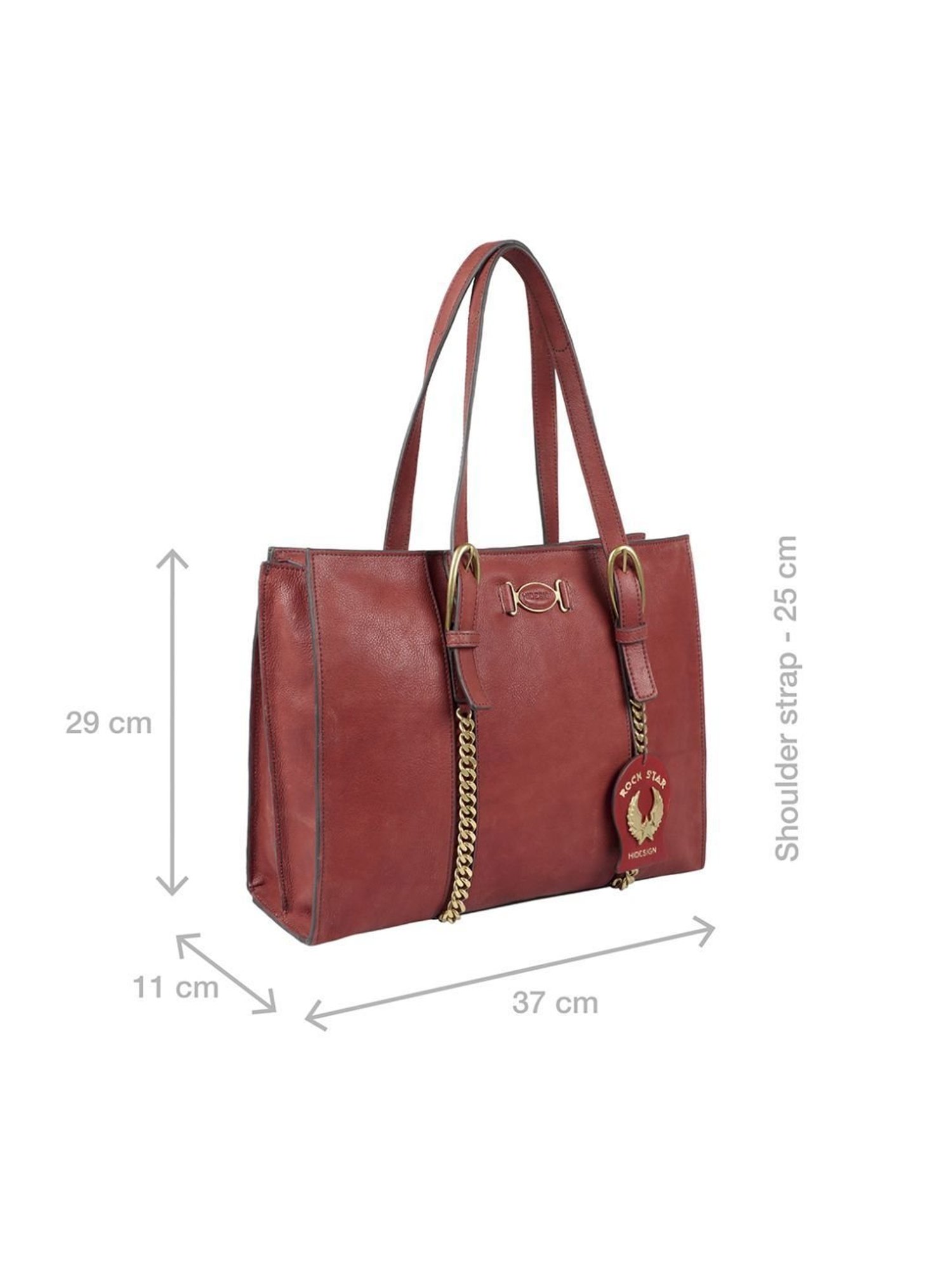 Hidesign Rockstar Metal Red Solid Medium Laptop Handbag