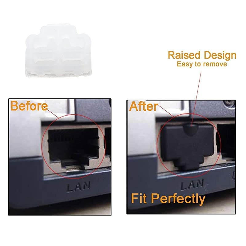 Ethernet Hub Port RJ45 Anti Dust Cover Cap Protector Plug (50PCS/White)