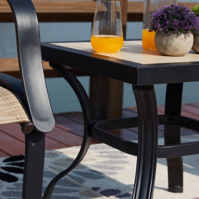 3pc Steel Patio Seating Sets Cream - Lokatse