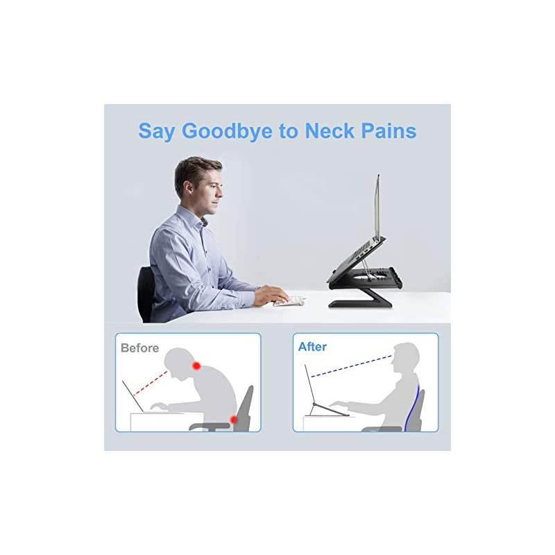 Laptop Stand, Multi-Angle Adjustable Portable Foldable Laptop Stand with Heat-Vent, Ergonomic Laptop Stand Riser for Desk Compatible with MacBook, Air, Pro, Surface Laptop up to 17 inches