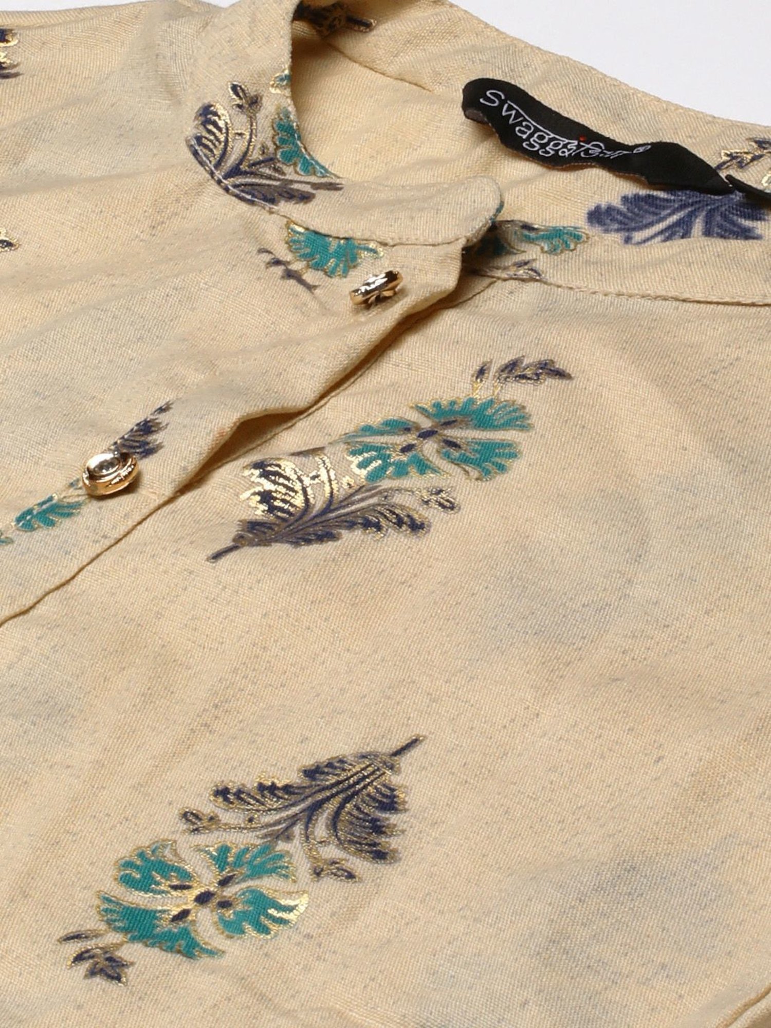 SWAGG INDIA Beige Printed Straight Kurta