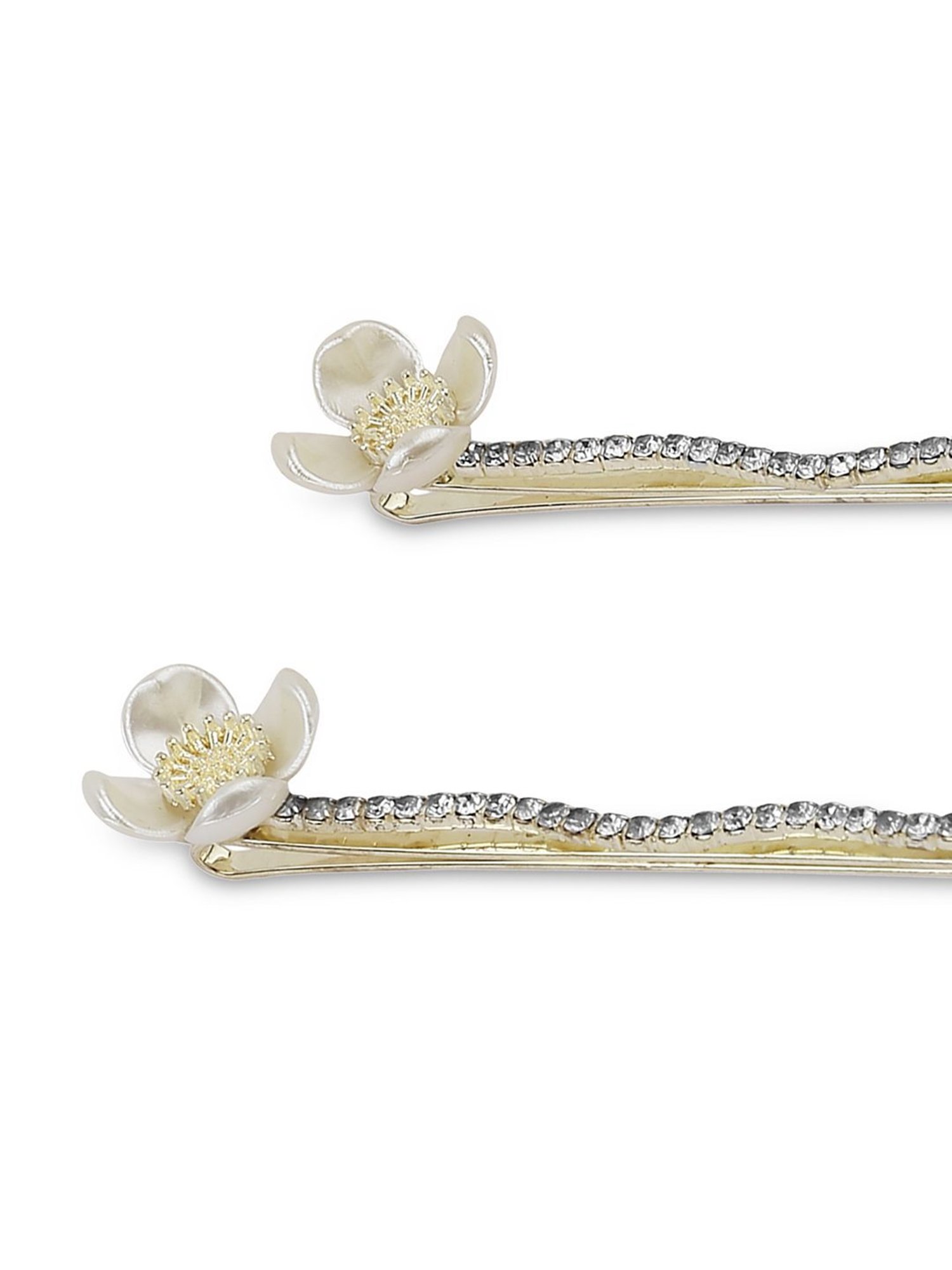 Golden Embellished Hair Clip - Set of 2