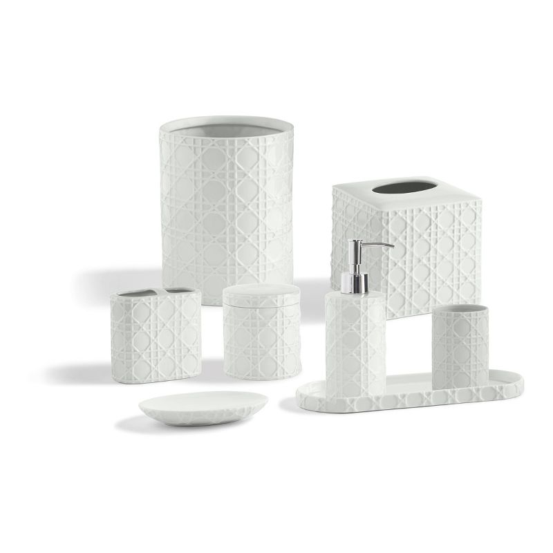 Wicker Wastebasket White - Cassadecor