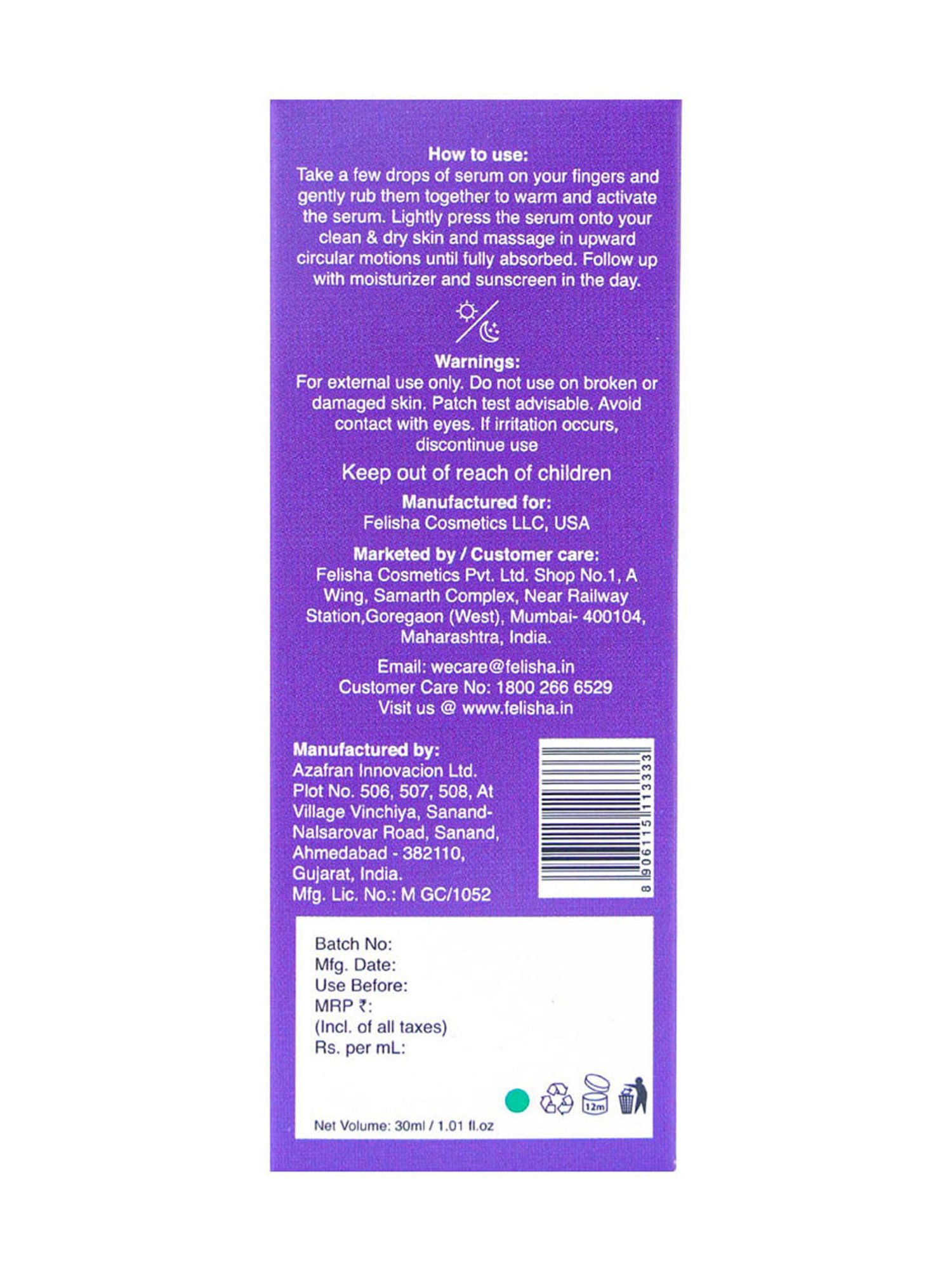 Skin Fx Superfood Berries Infused Face Elixir Serum - 30 ml