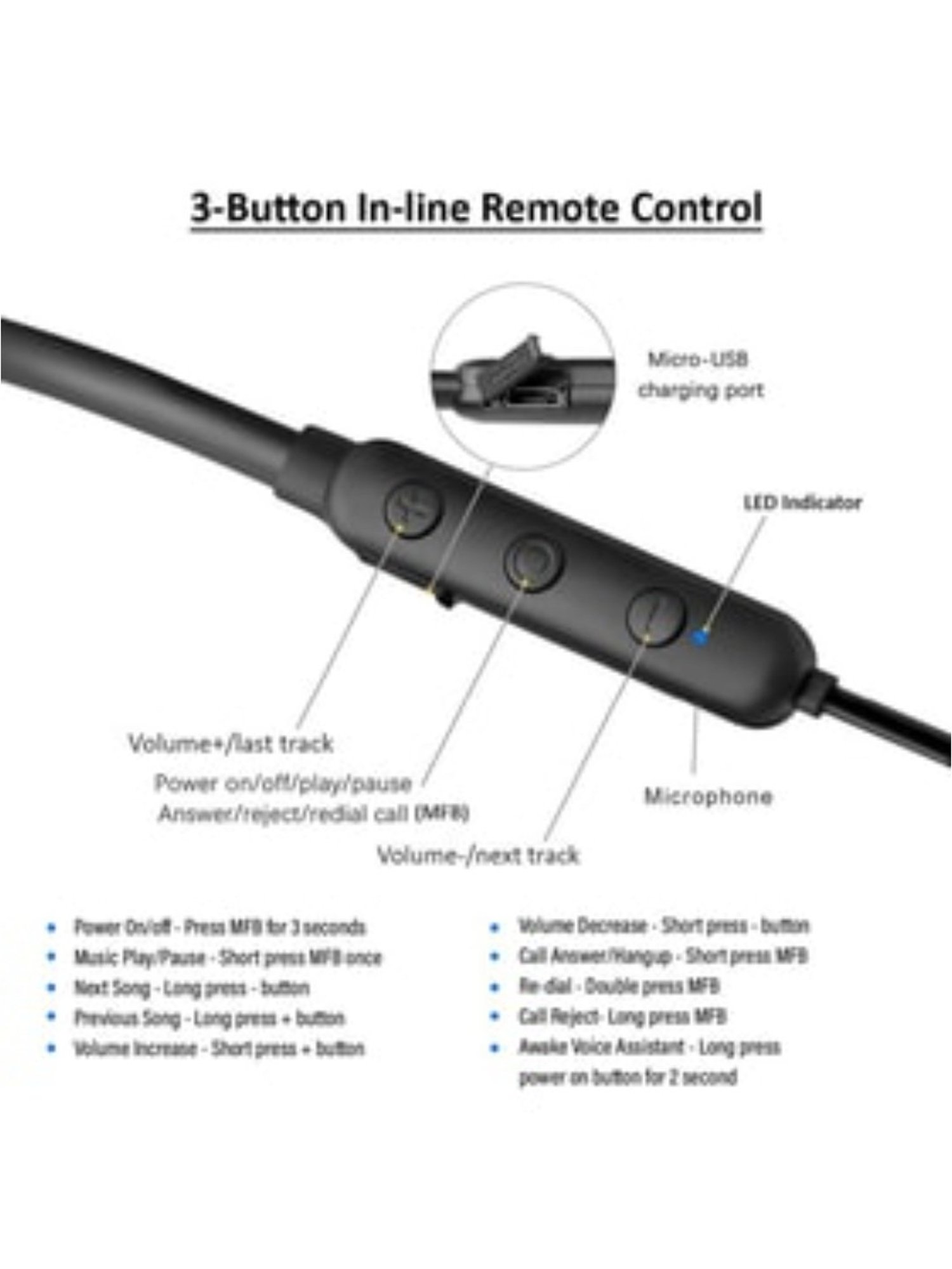 PTron Tangent Lite Bluetooth 5.0 Wireless in Ear Neckband with Mic (Black)